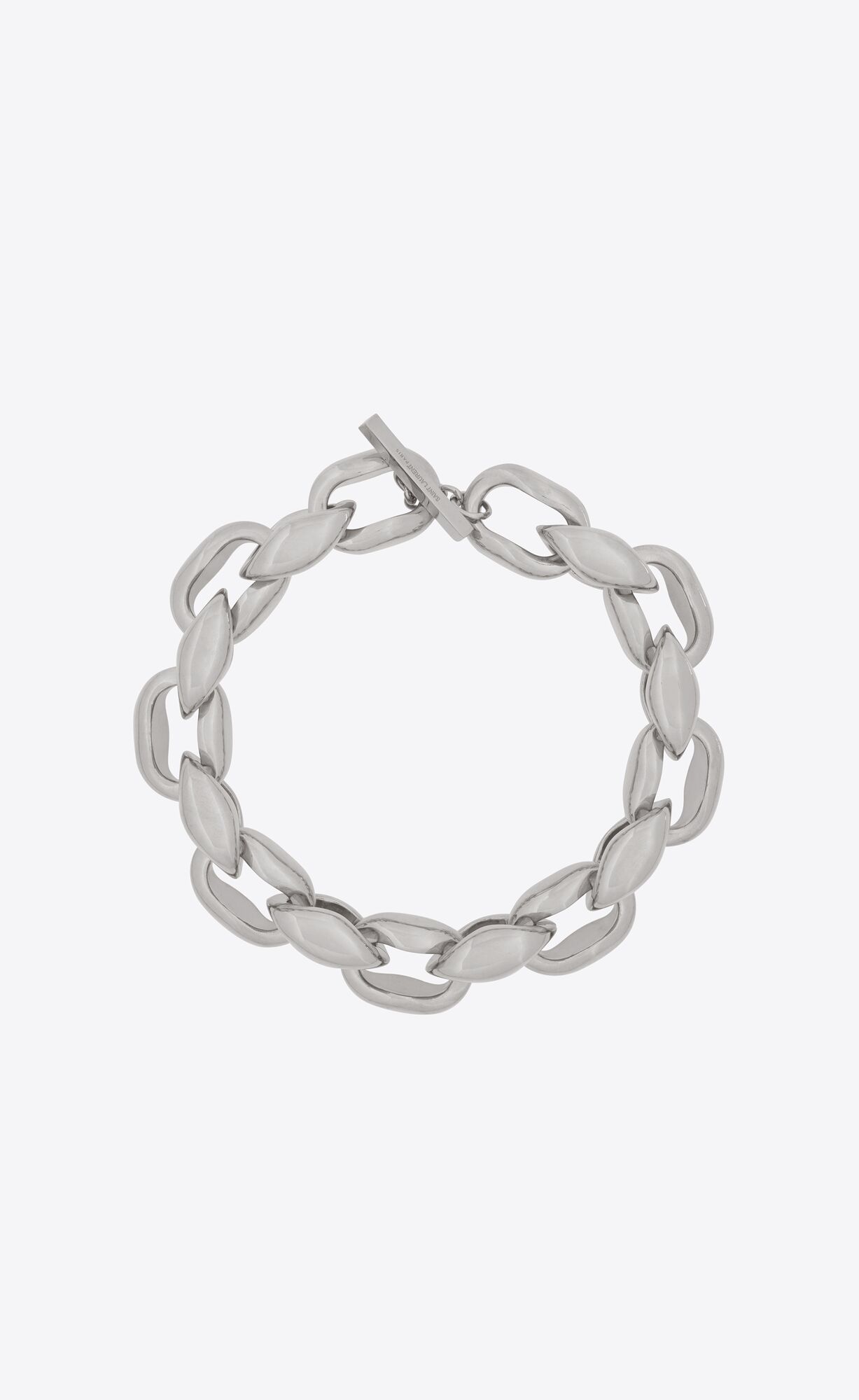 YSL Oversize Modernist Link Necklace In Metal Palladium | 1507489-RJ