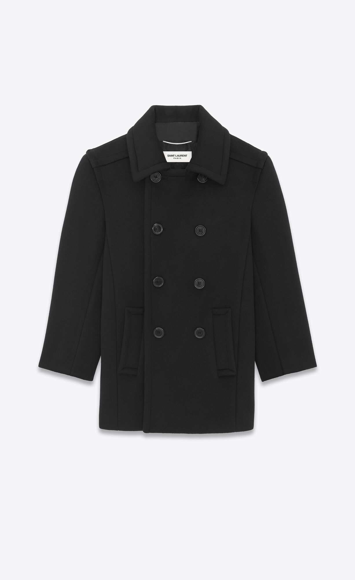 YSL Oversize Peacoat In Wool Black | 9561240-EG