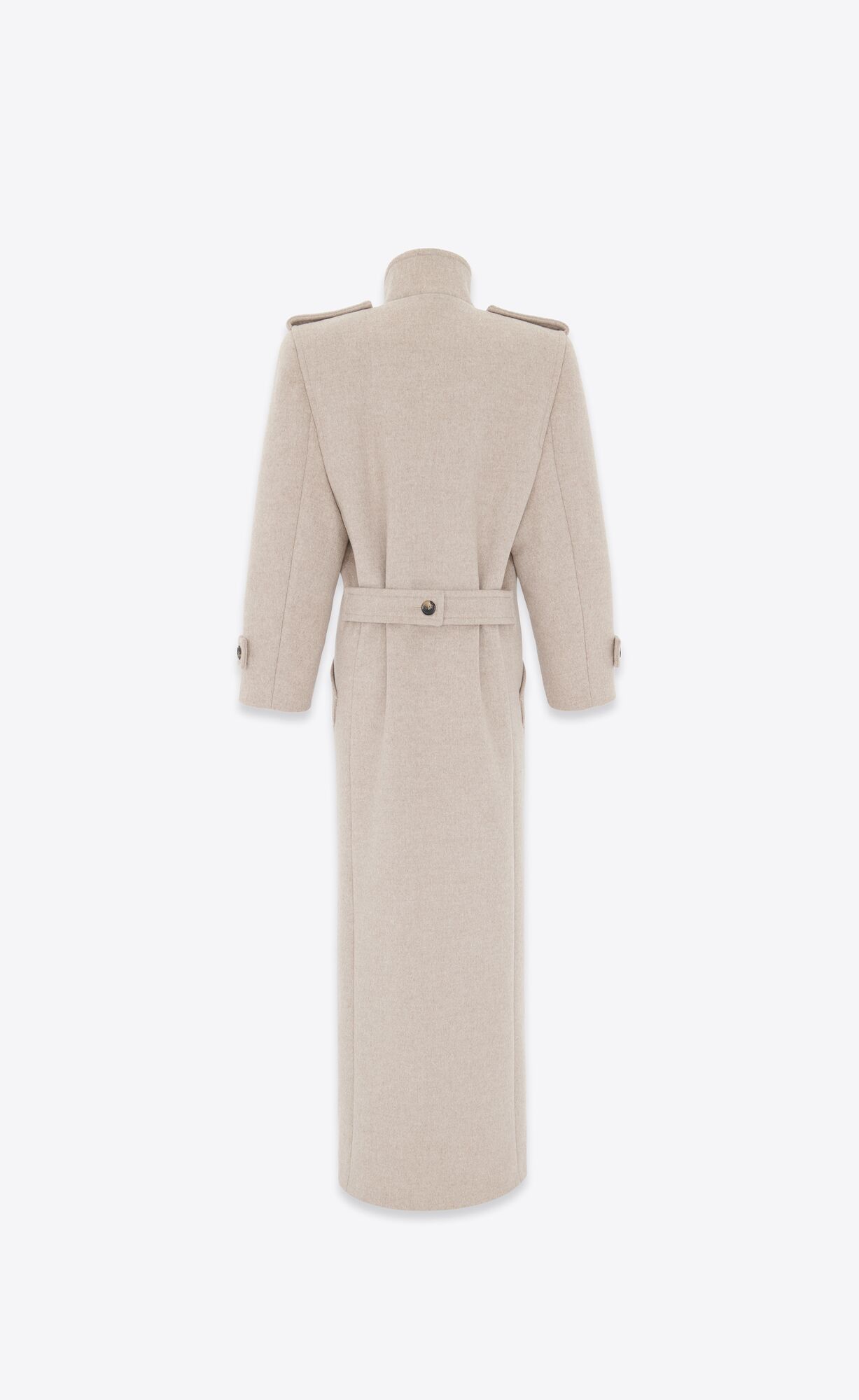 YSL Oversized Coat In Wool Beige | 8269703-GO