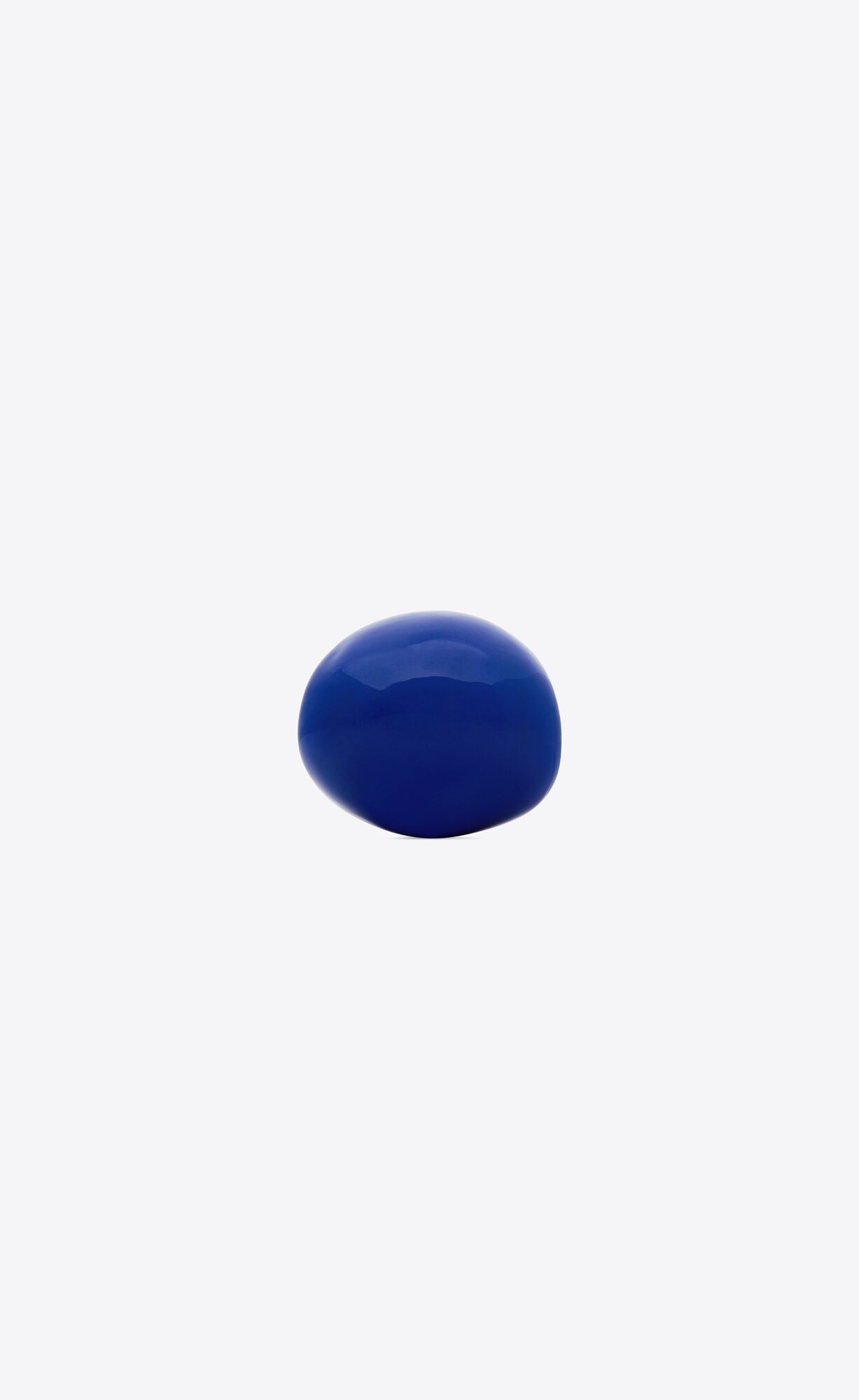 YSL Oversized Egg Ring In Metal And Enamel Gold And Majorelle Blue | 8147230-TS