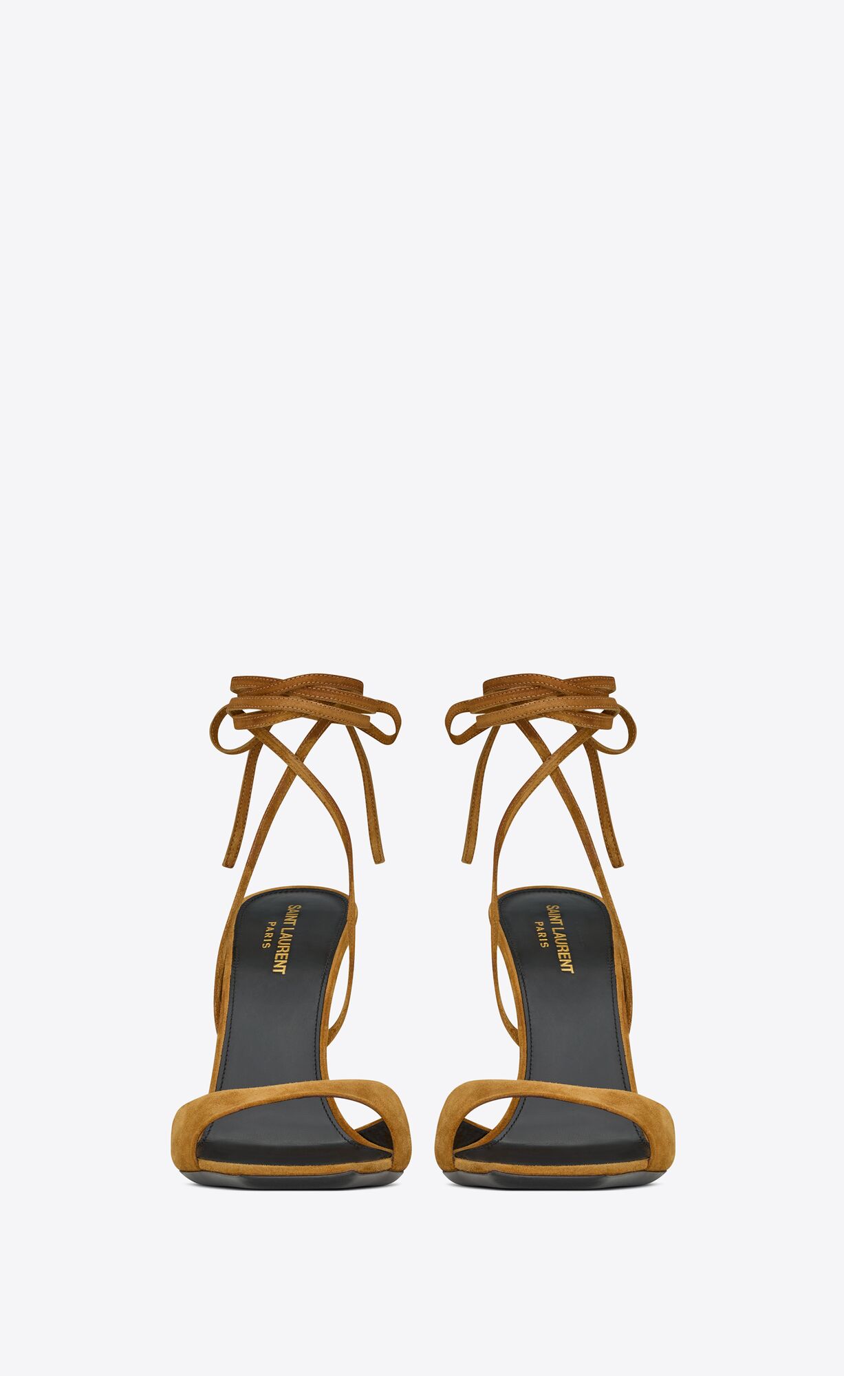 YSL Paz Sandals In Suede And Metallized Leather Land And Lila | 4023598-JI