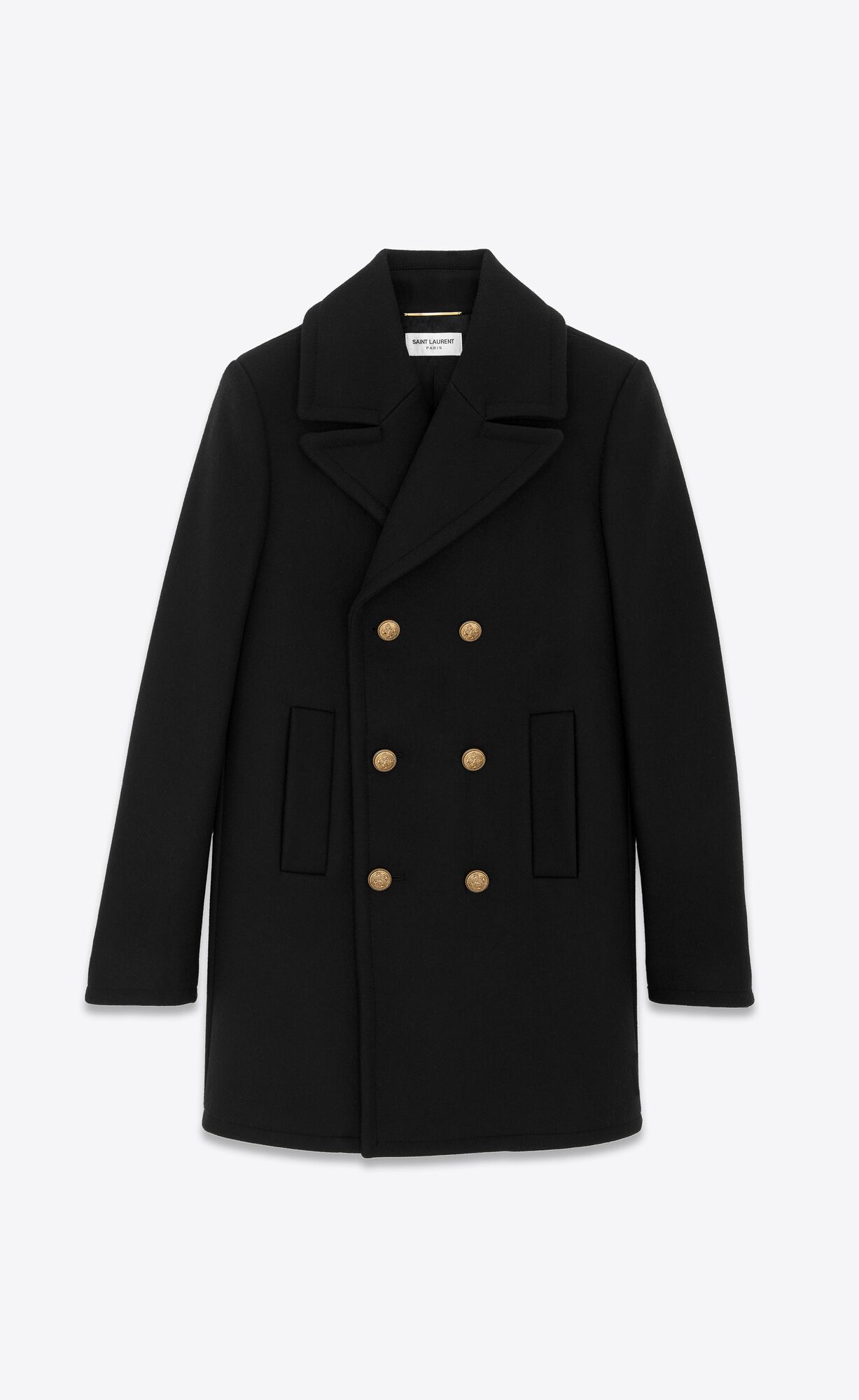 YSL Peacoat In Wool Black | 1896503-JP