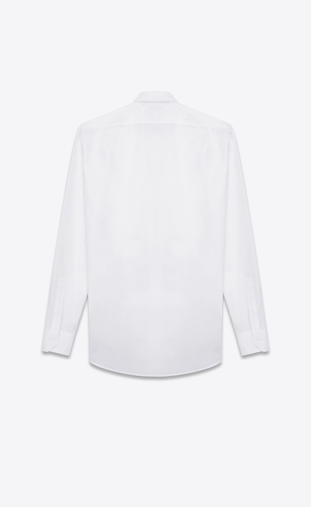 YSL Pique Plastron Yves Collar Shirt In Cotton Poplin White | 4095263-PT