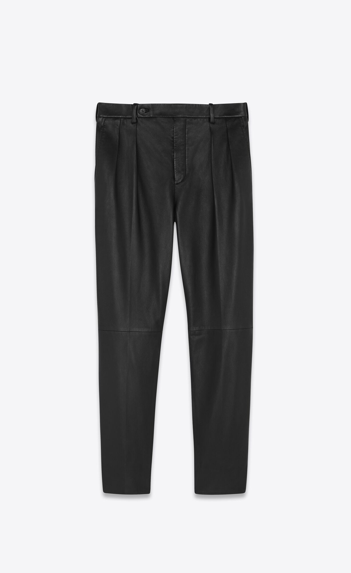 YSL Pleated Pants In Drummed Lambskin Black | 1247890-OJ