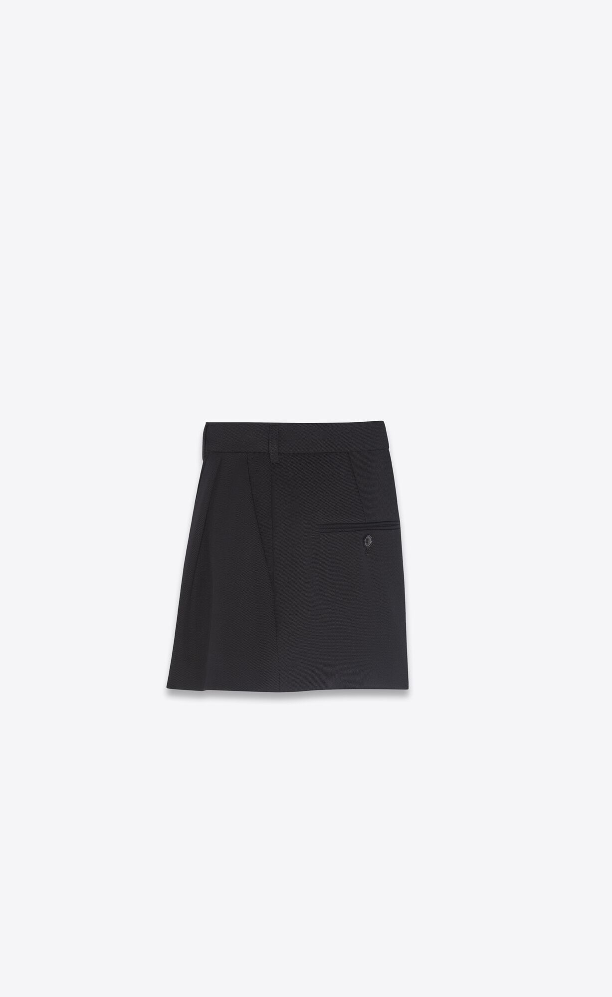 YSL Pleated Shorts In Wool Twill Black | 2305468-MH