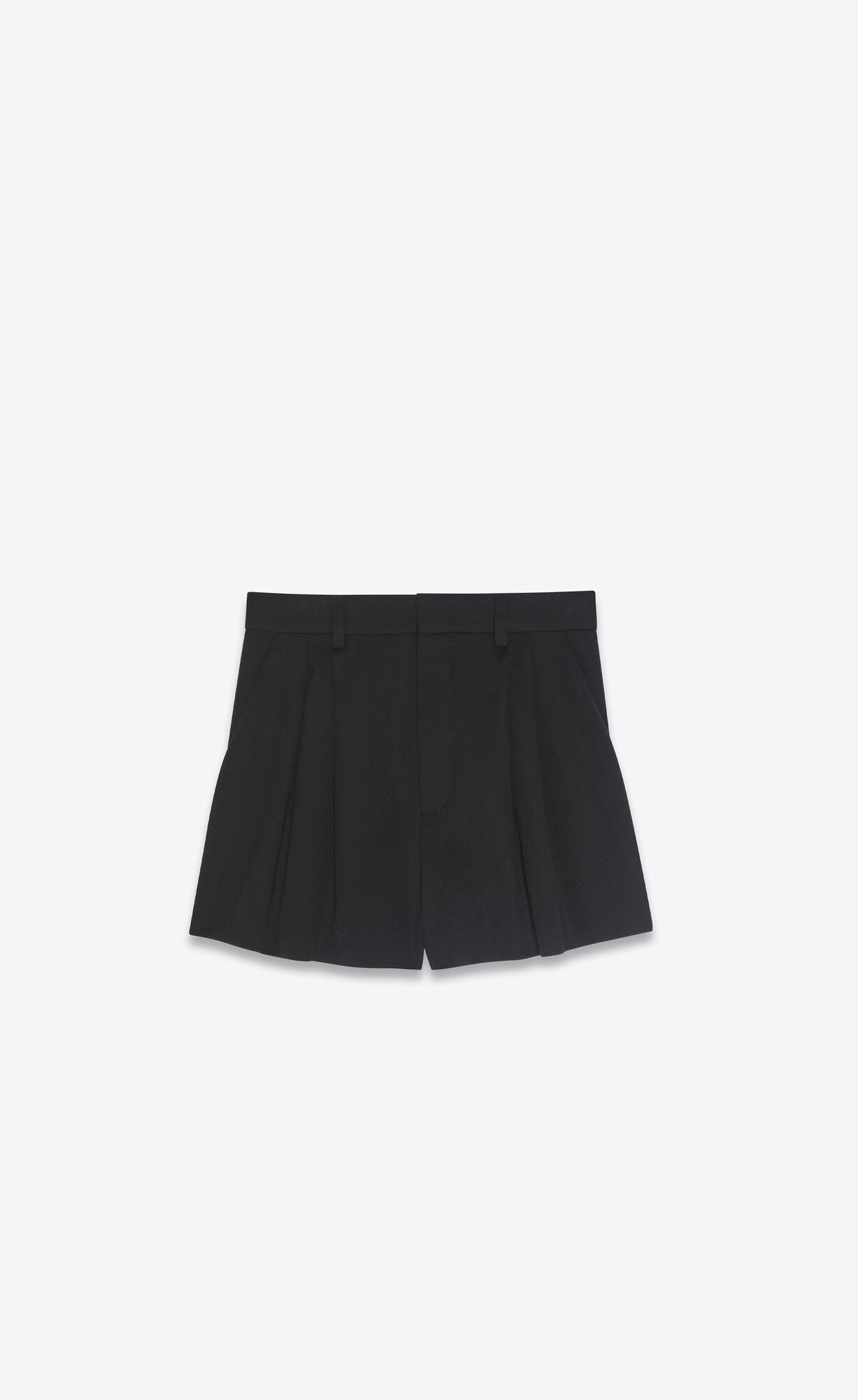 YSL Pleated Shorts In Wool Twill Black | 2305468-MH