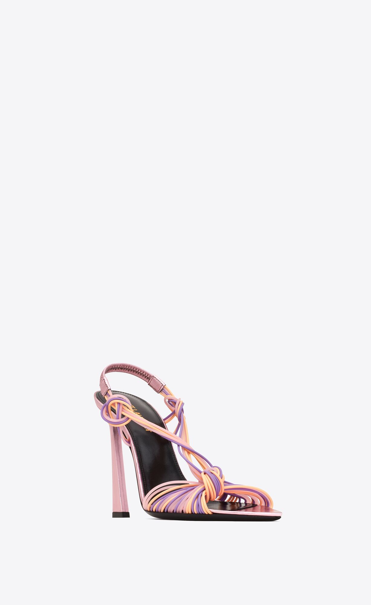 YSL Pool Sandals In Tpu And Metallized Leather Violet, Peach And Rose | 7564908-EL
