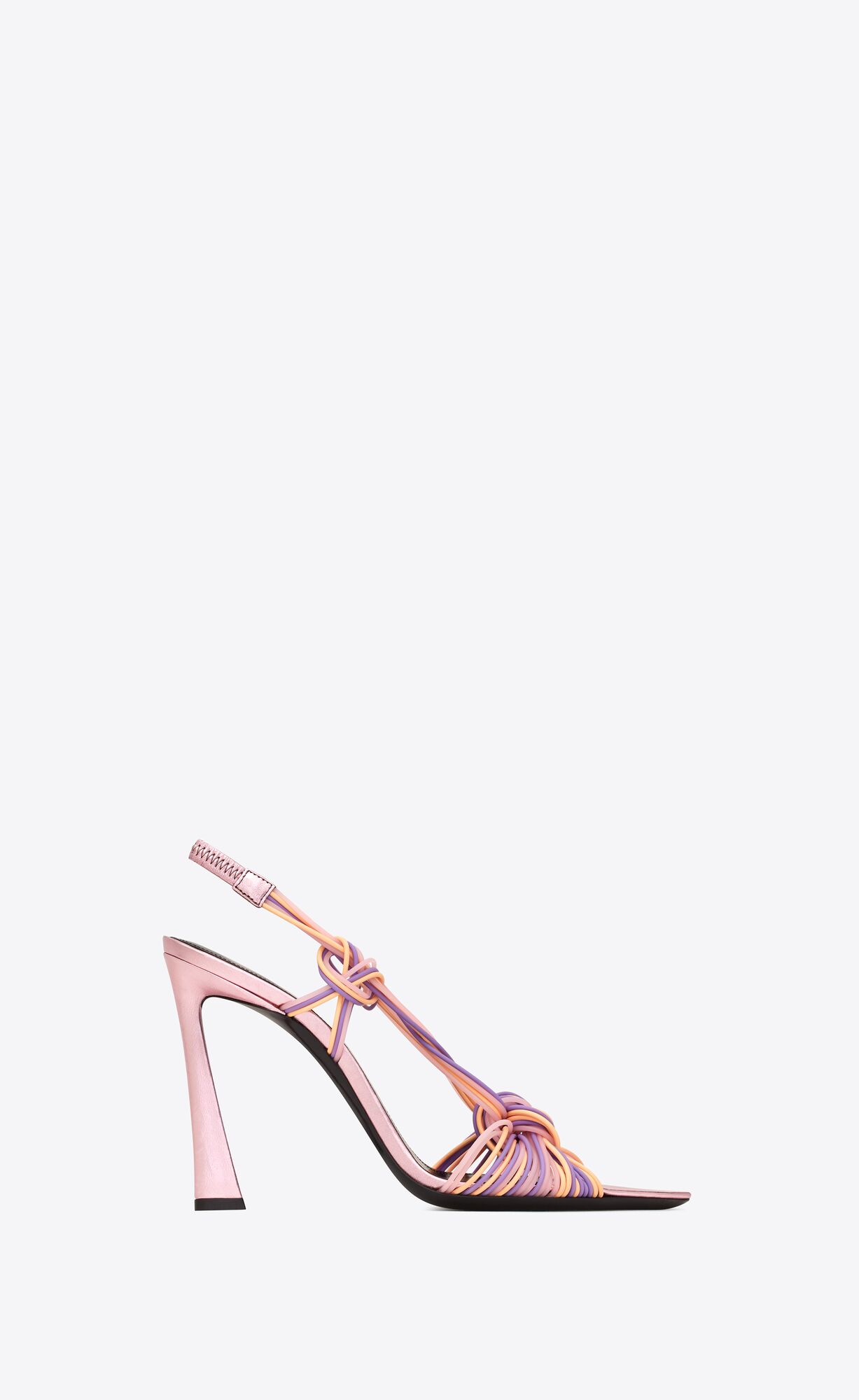 YSL Pool Sandals In Tpu And Metallized Leather Violet, Peach And Rose | 7564908-EL