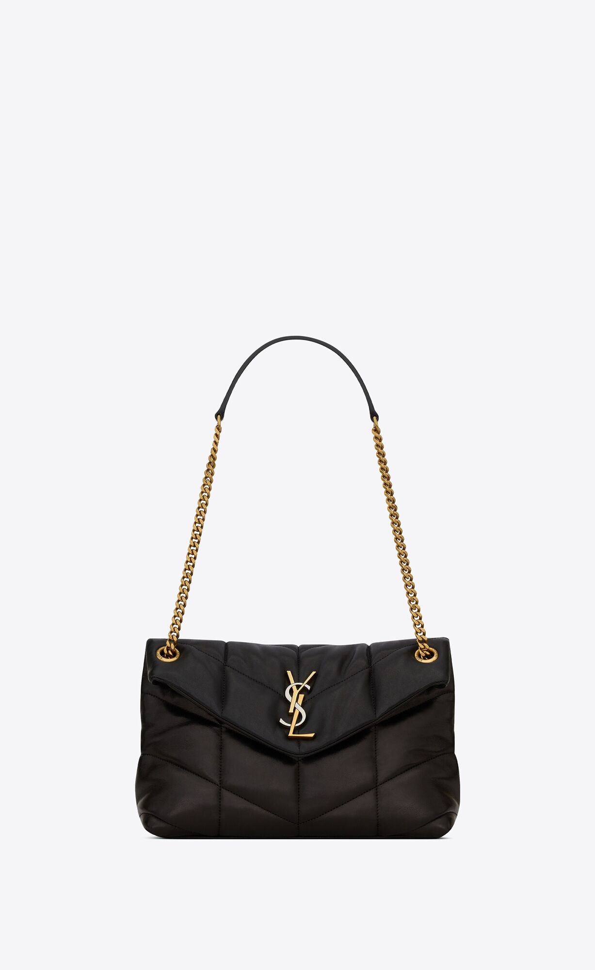 YSL Puffer Small In Quilted Lambskin Black | 3468509-DX