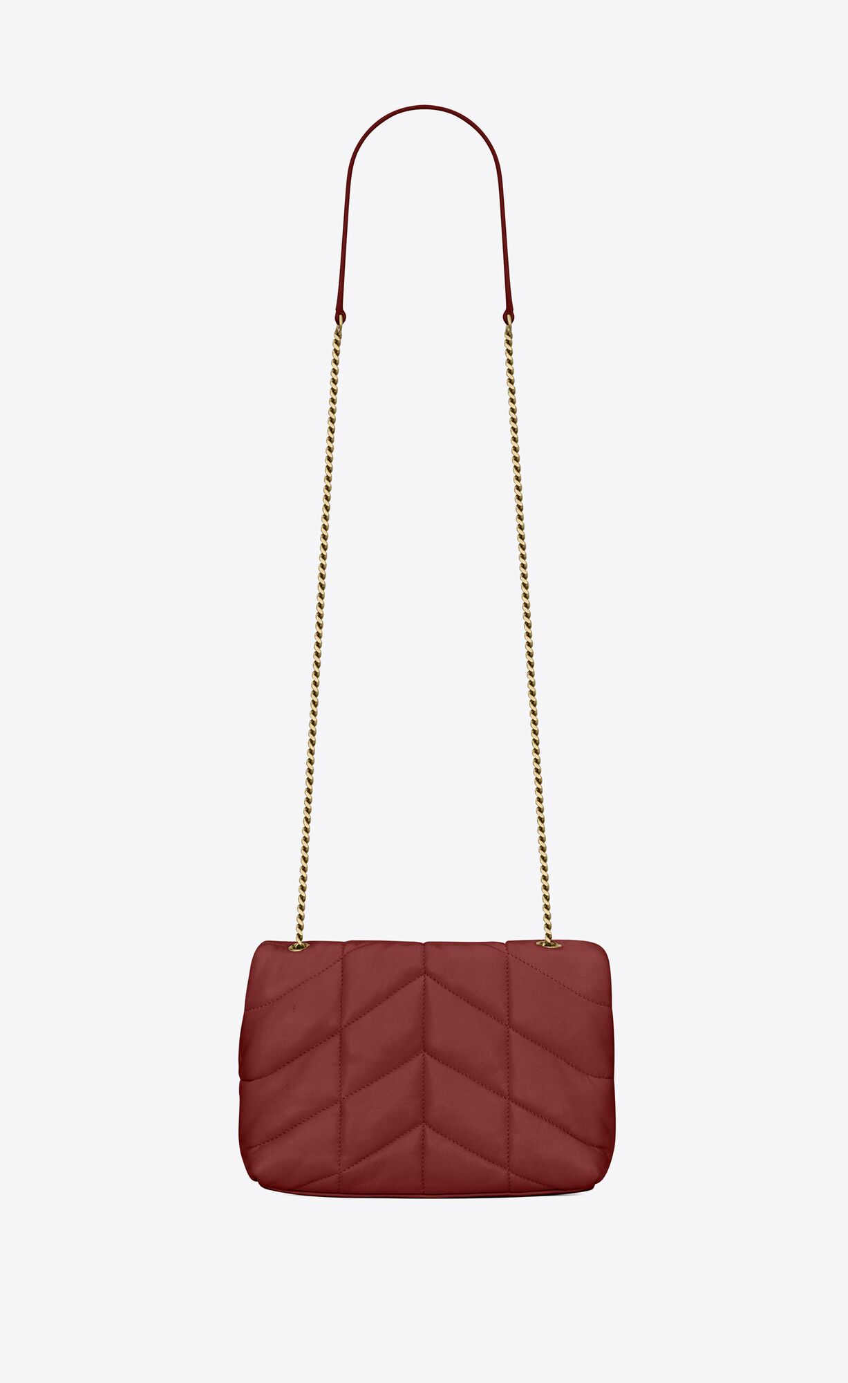 YSL Puffer Toy Bag In Quilted Lambskin Rouge Opyum | 8015729-NU