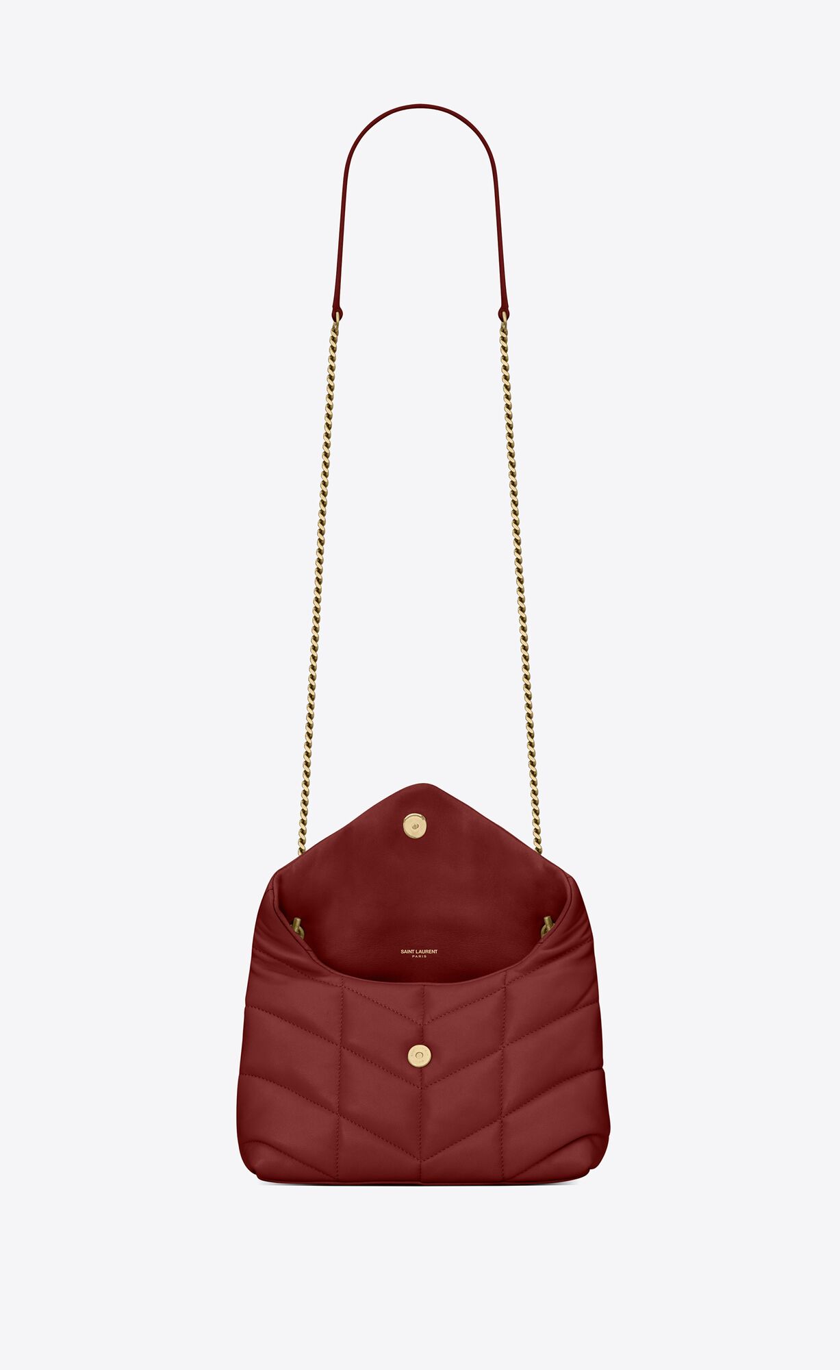 YSL Puffer Toy Bag In Quilted Lambskin Rouge Opyum | 8015729-NU