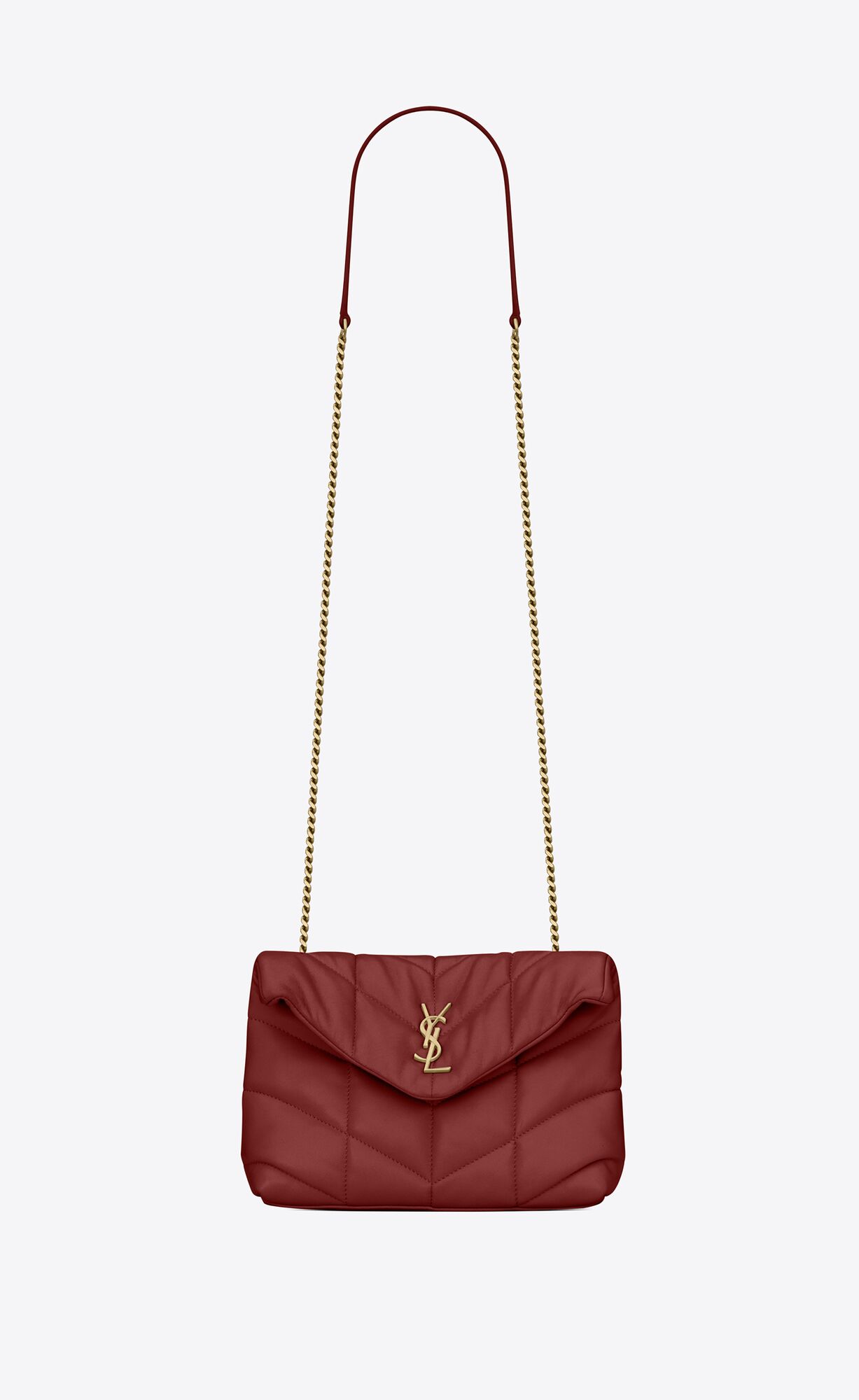 YSL Puffer Toy Bag In Quilted Lambskin Rouge Opyum | 8015729-NU