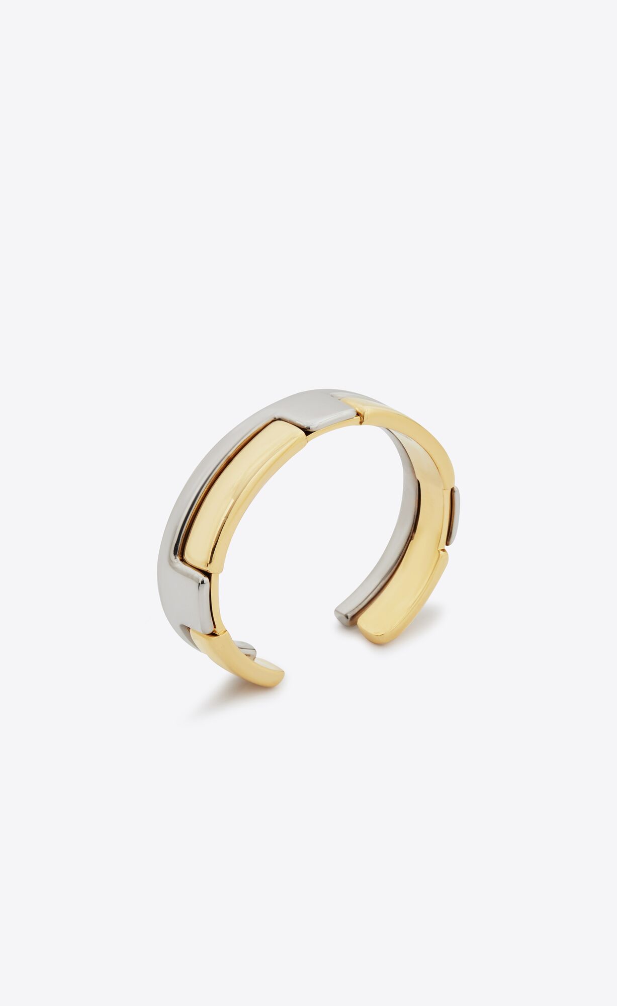 YSL Puzzle Bracelet In Metal Palladium And Gold | 4210857-BN