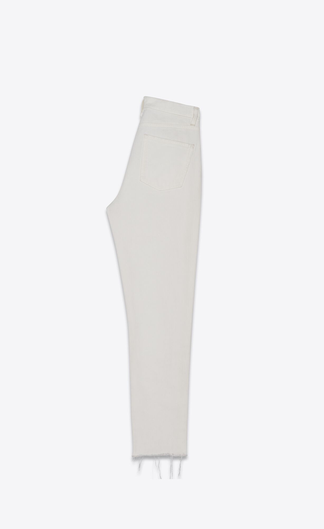 YSL Raw-edge Carrot-fit Jeans In Vintage White Denim Chalk | 0768529-BZ