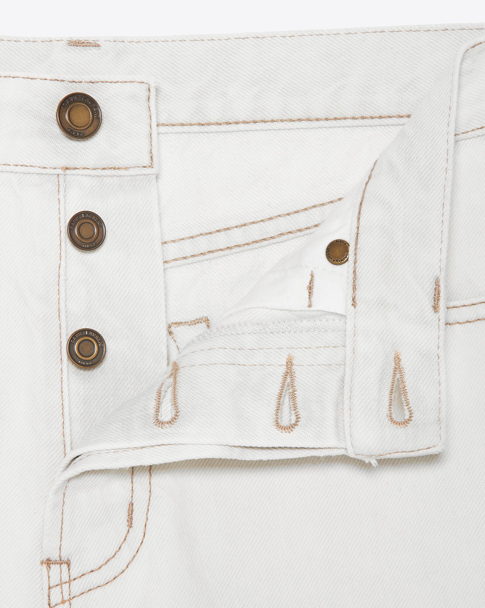 YSL Raw-edge Shorts In Gray Off-white Denim Grey Off White | 6758194-KI