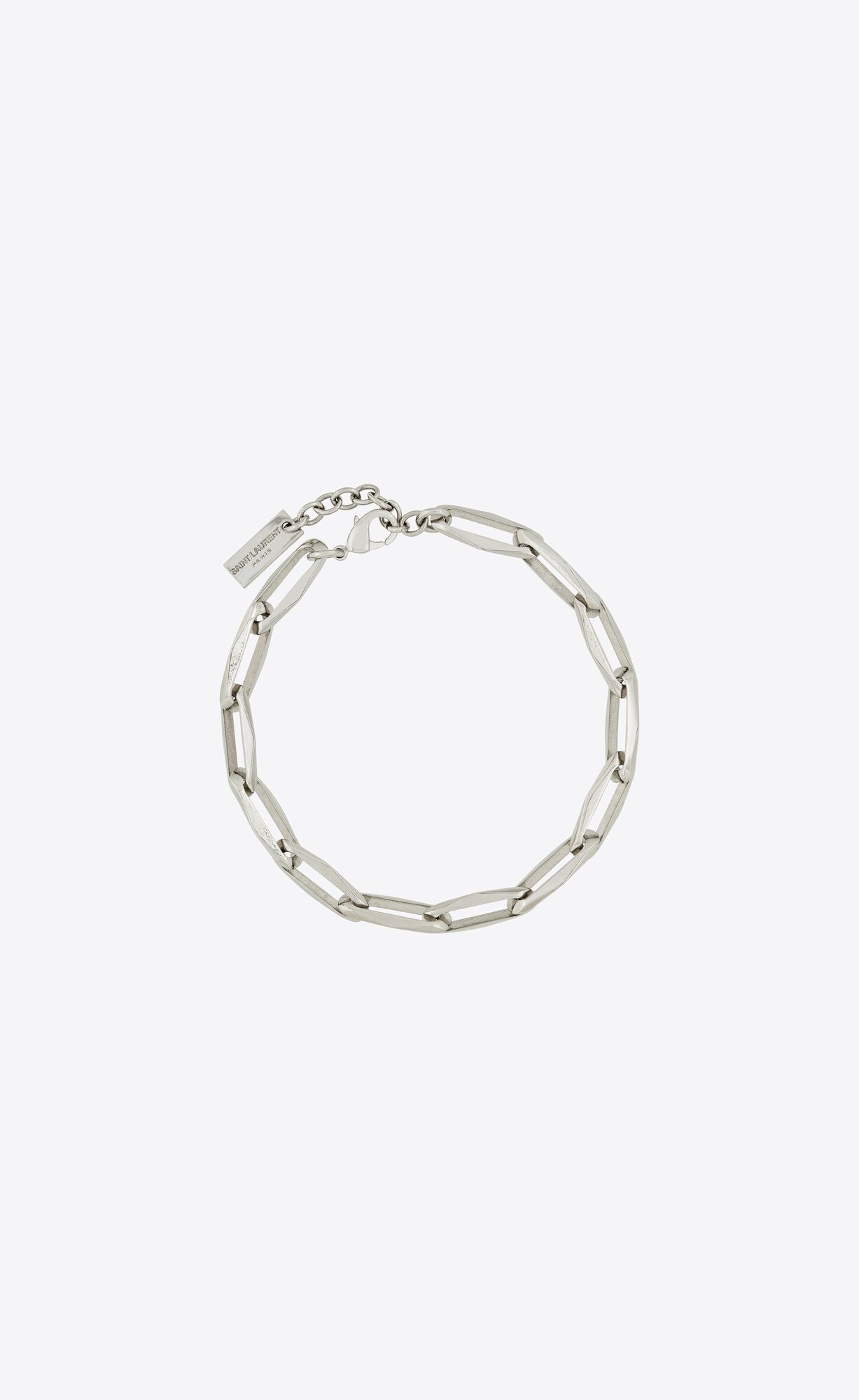 YSL Rectangular Chain Bracelet In Metal Palladium | 2760184-FS