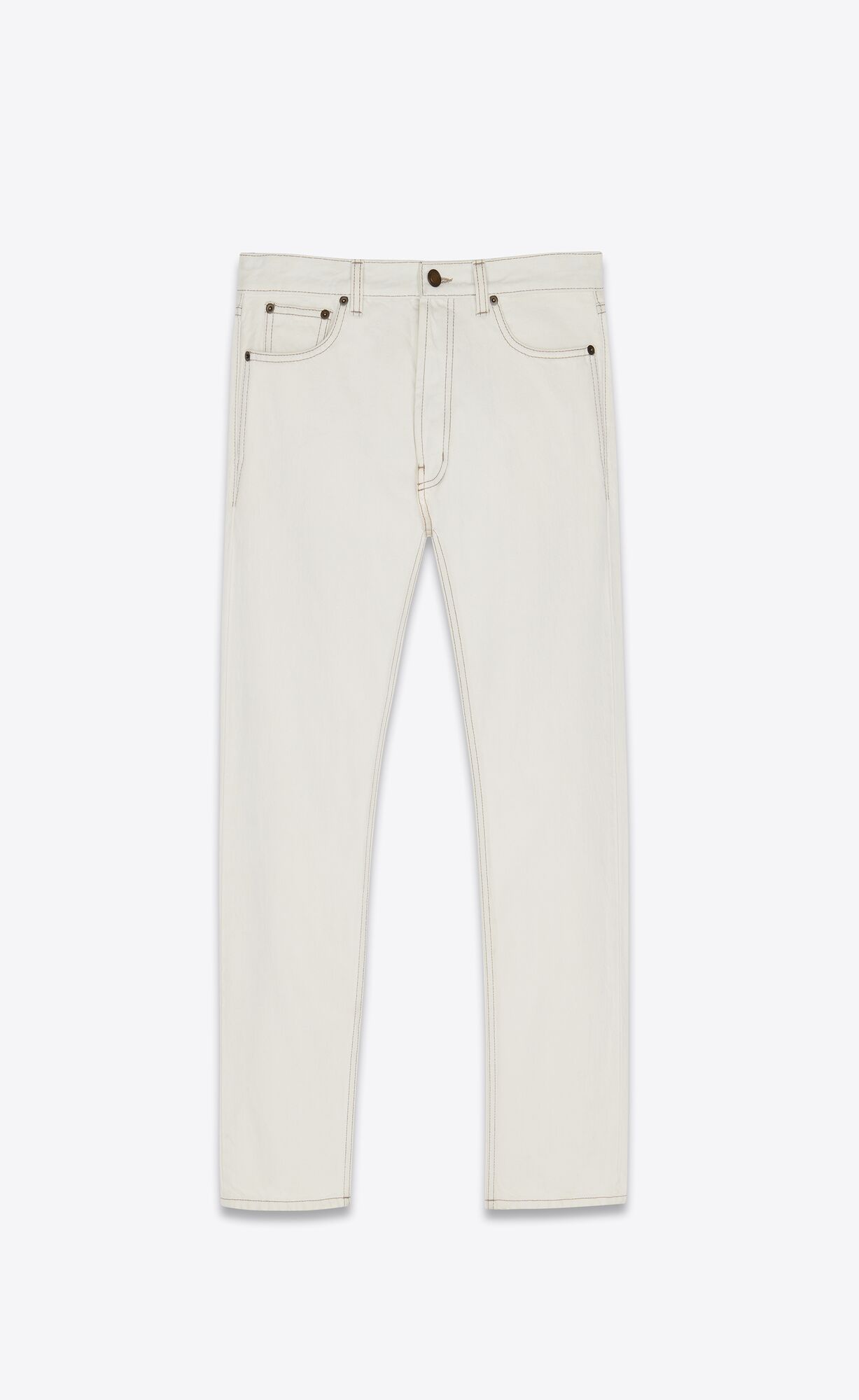 YSL Relaxed-fit Jeans In Grey Off-white Denim Grey Off White | 9184235-WU