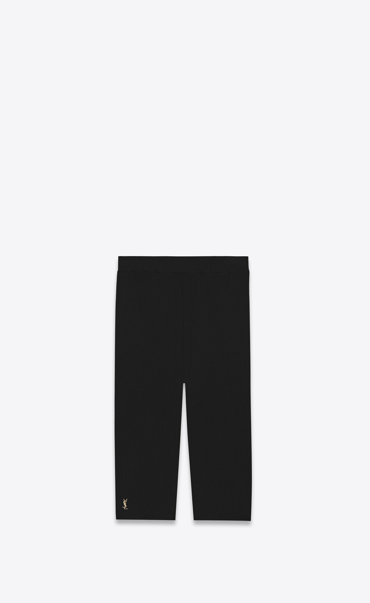 YSL Rider Short In Ribbed Knit Black | 2370684-KF