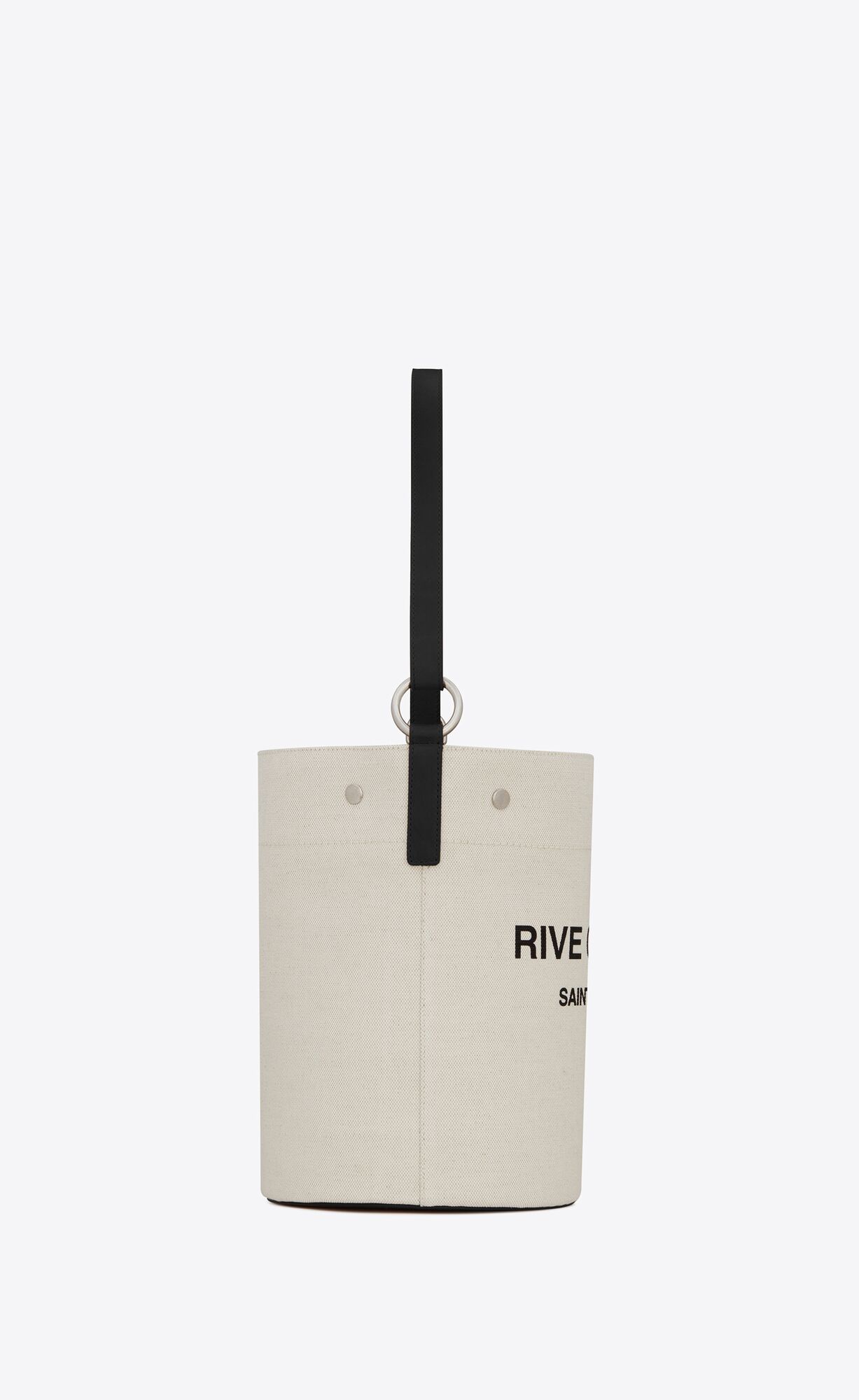 YSL Rive Gauche Bucket Bag In Linen White Linen | 2340569-WI