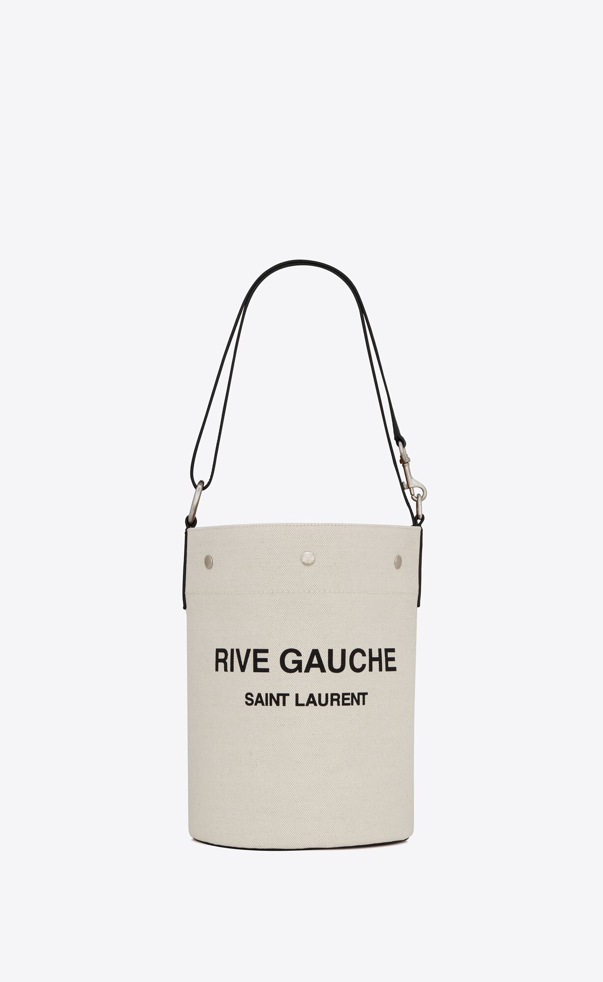 YSL Rive Gauche Bucket Bag In Linen White Linen | 2340569-WI