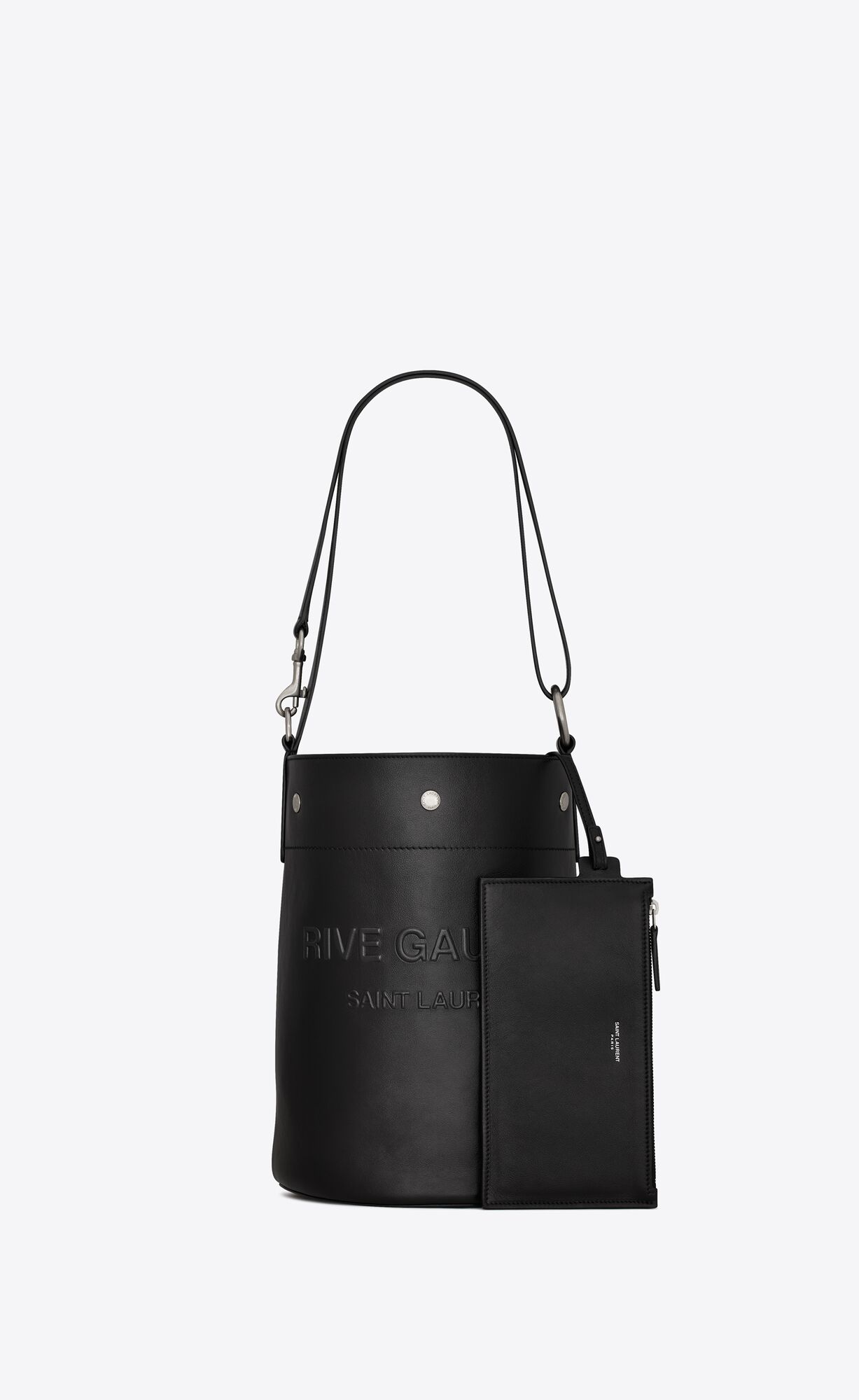 YSL Rive Gauche Bucket Bag In Smooth Leather Noir | 5432091-OL