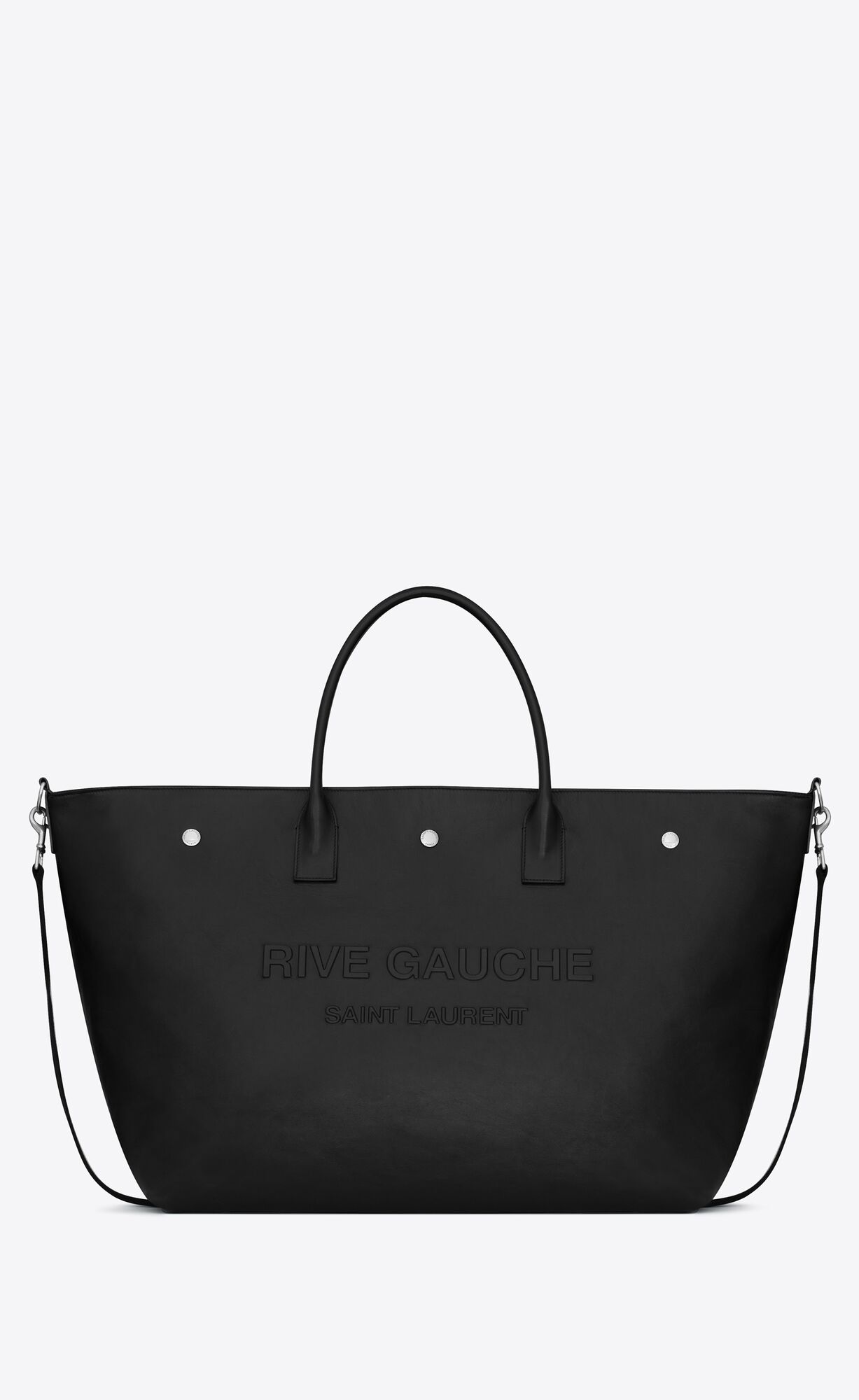 YSL Rive Gauche Maxi Cabas In Leather Black | 2835497-NV
