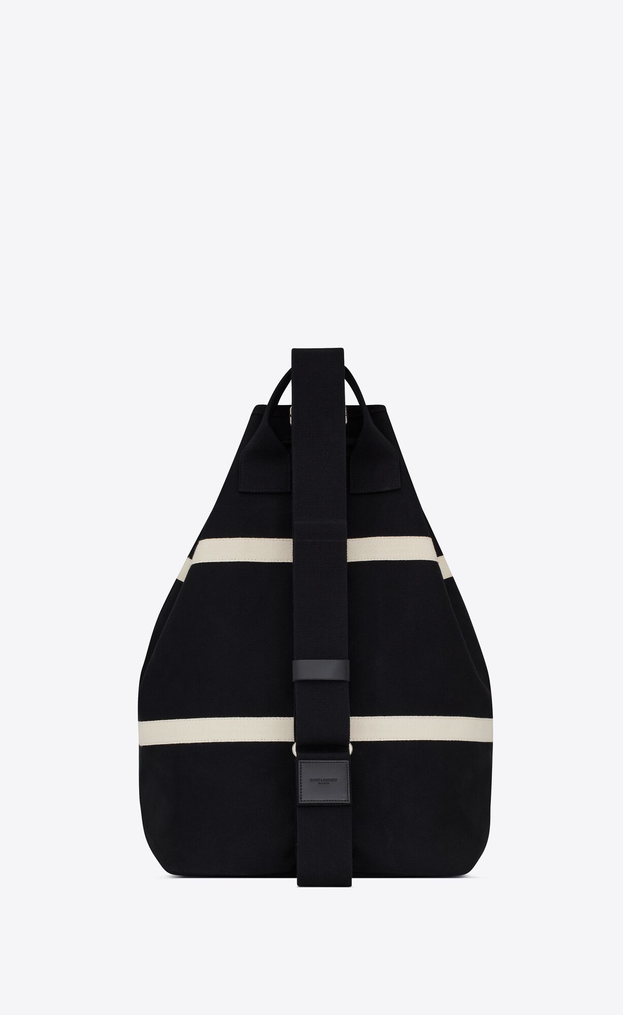 YSL Rive Gauche Sling Bag In Canvas Black And White | 5734902-VA