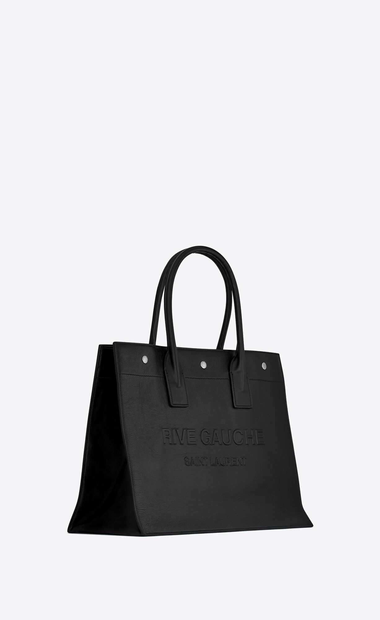 YSL Rive Gauche Small Tote Bag In Smooth Leather Noir | 1243857-EA