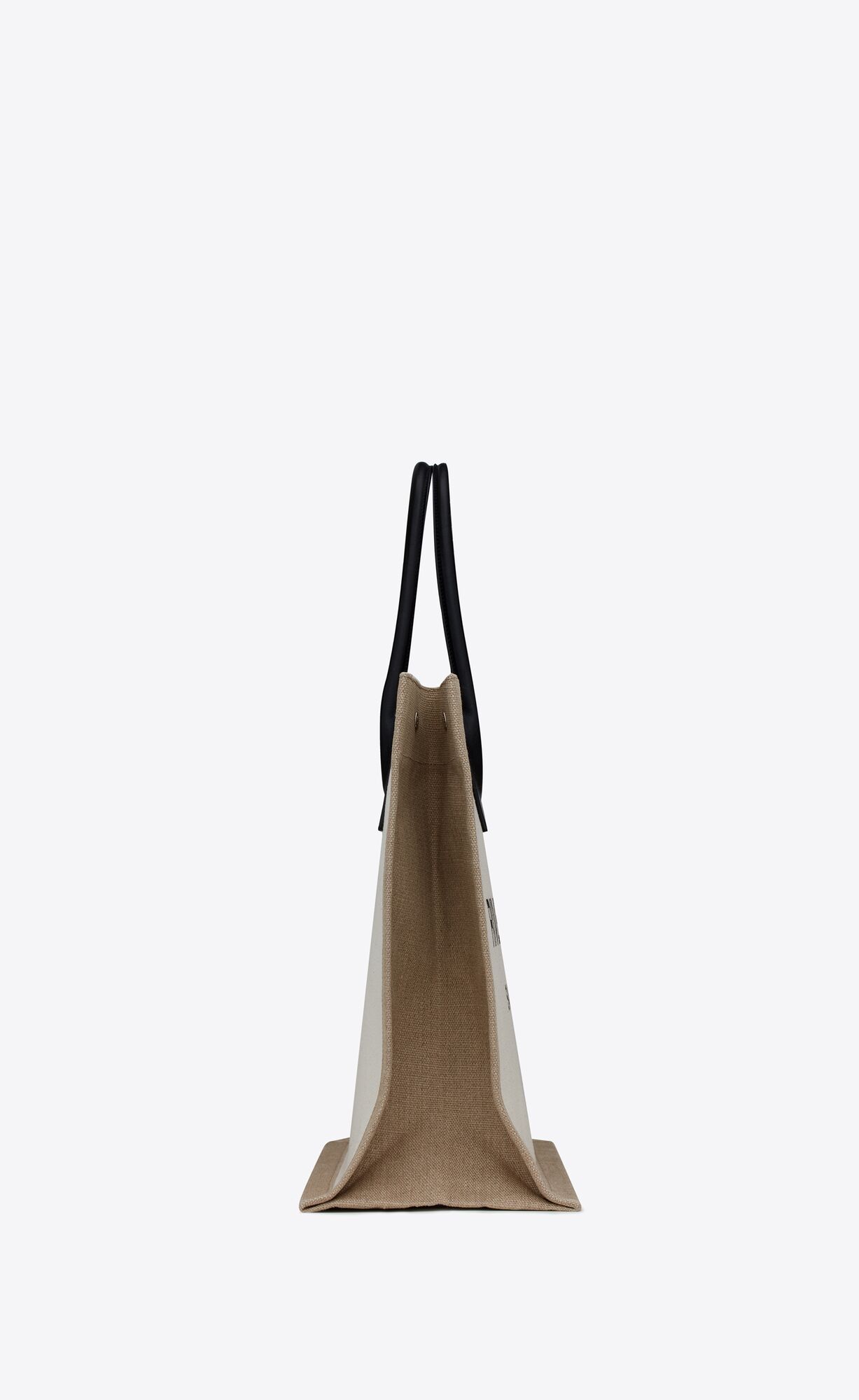 YSL Rive Gauche Tote Bag In Linen And Leather White Linen | 3146259-OI