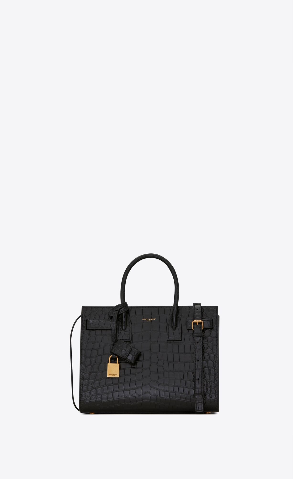 YSL Sac De Jour Baby In Crocodile-embossed Matte Leather Black | 3618527-ES