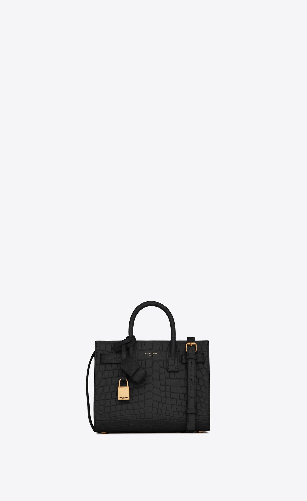 YSL Sac De Jour Nano In Crocodile-embossed Matte Leather Black | 2456130-AY