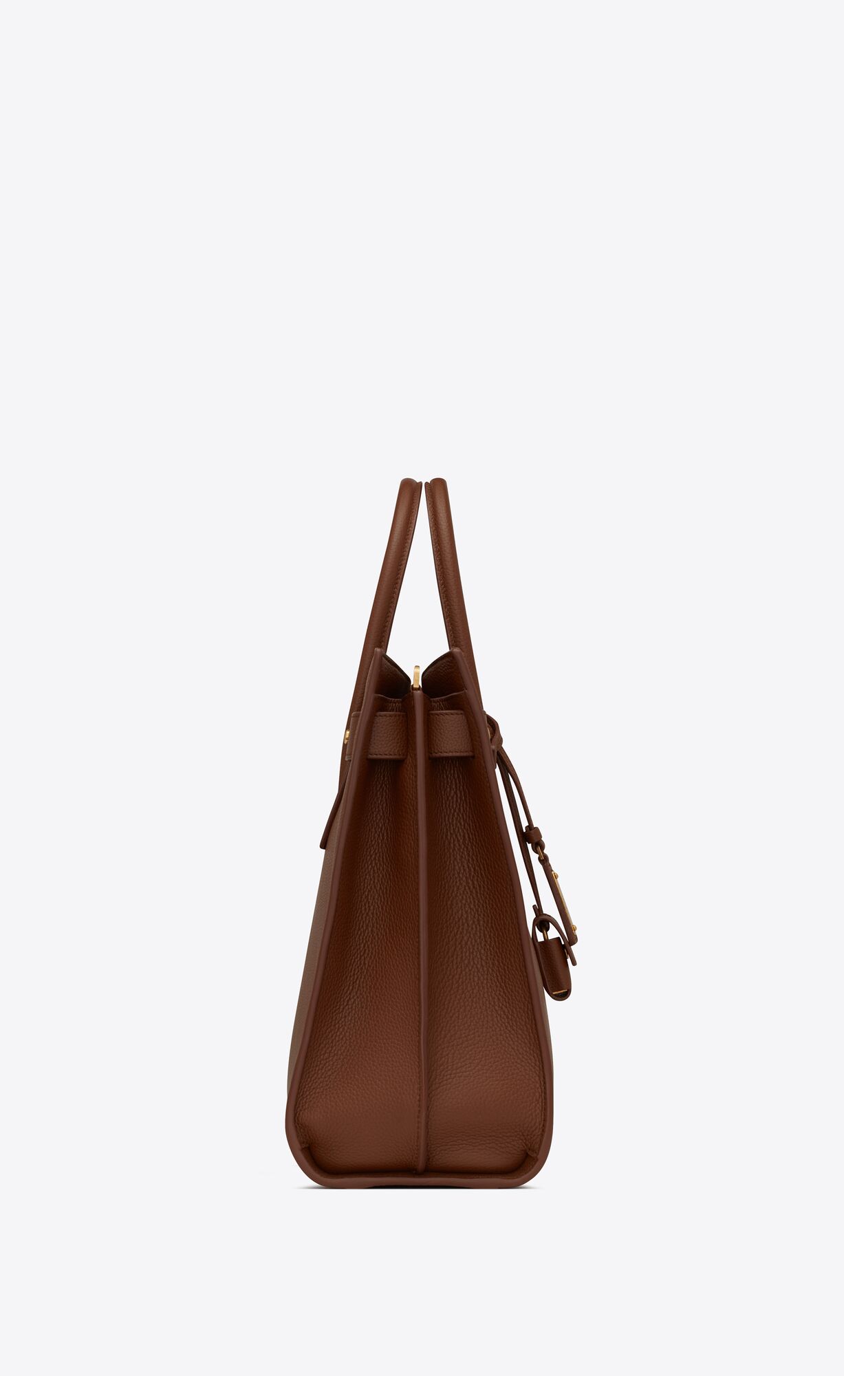 YSL Sac De Jour Thin Large Bag In Grained Leather Toasted Brown | 4103756-VZ