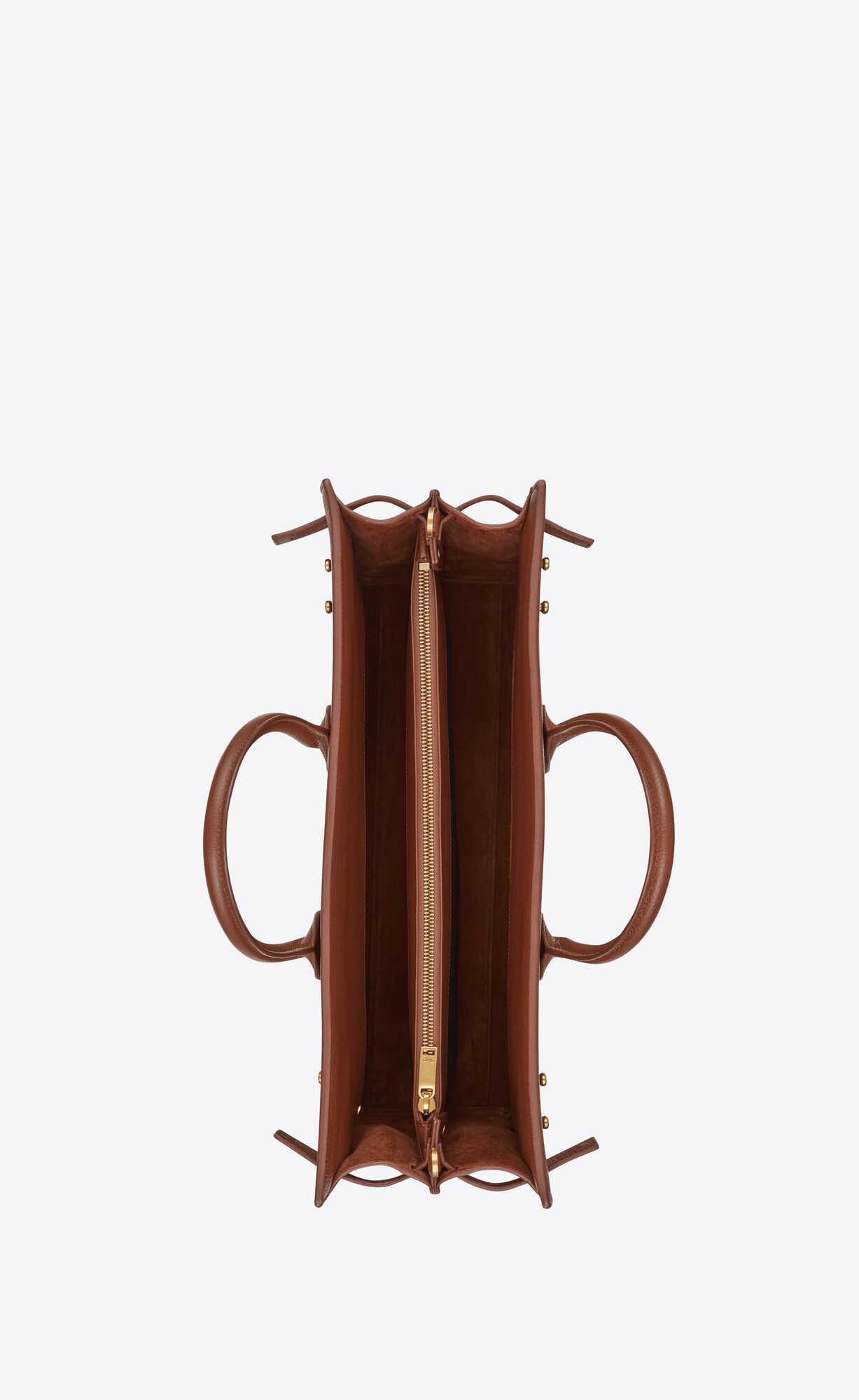 YSL Sac De Jour Thin Large Bag In Grained Leather Toasted Brown | 4103756-VZ