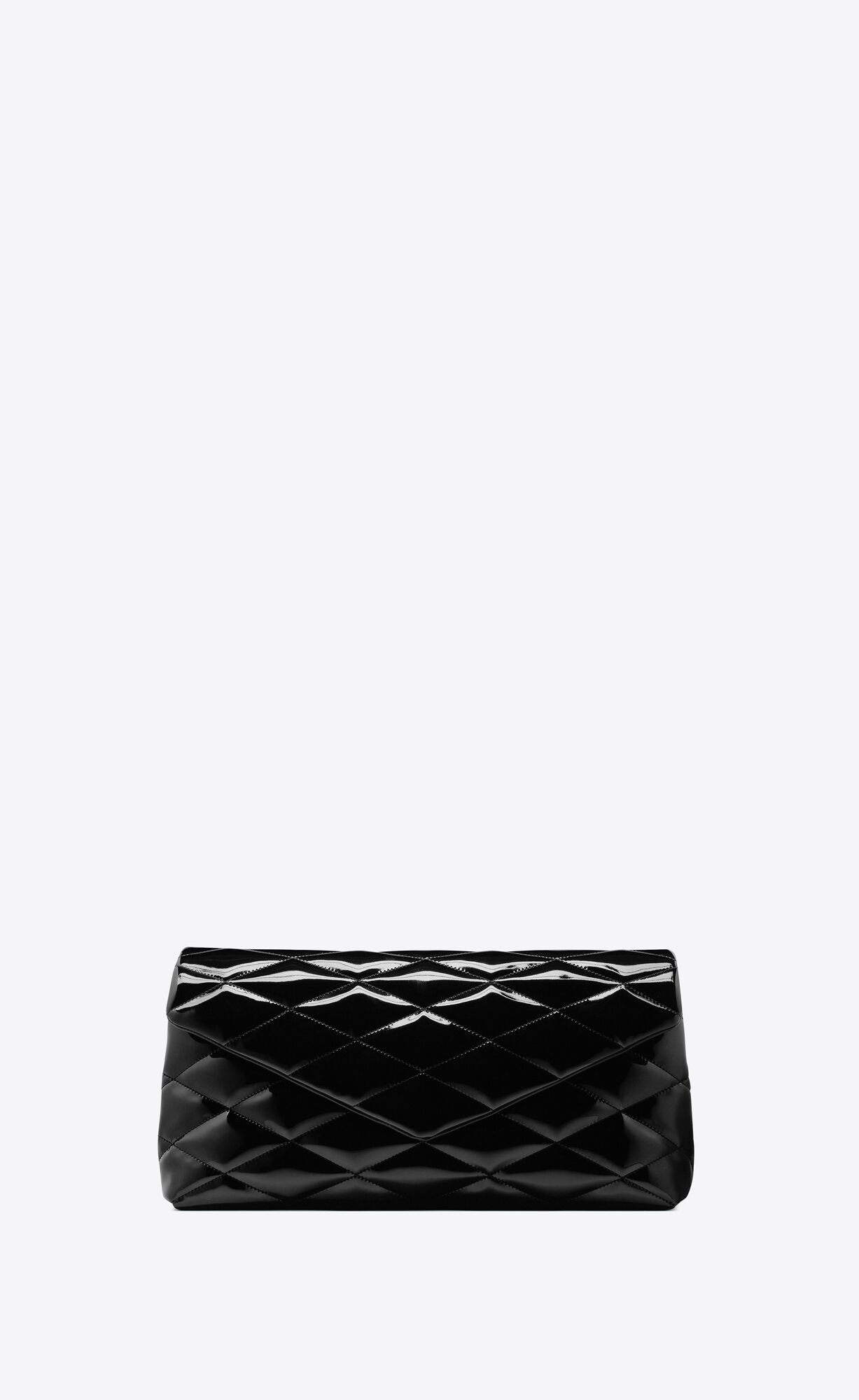 YSL Sade Large Clutch In Patent Canvas Black | 5279801-SH