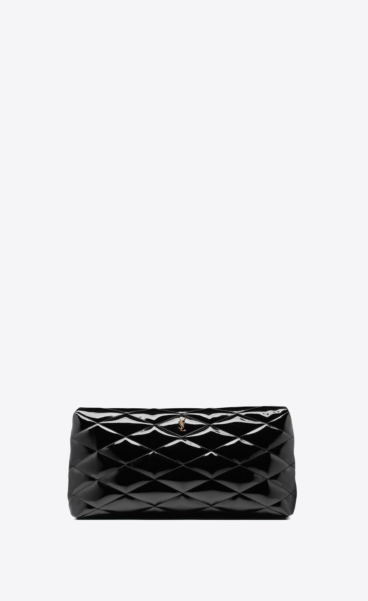 YSL Sade Large Clutch In Patent Canvas Black | 5279801-SH