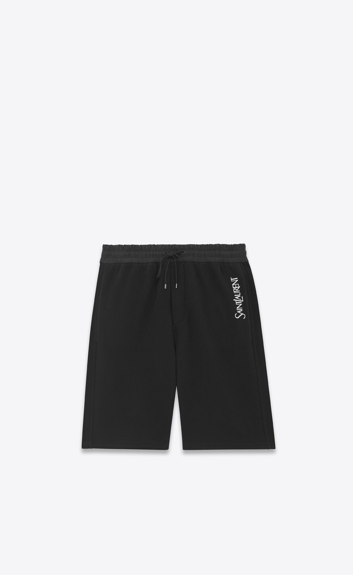 YSL Saint Laurent Bermuda In Fleece Noir Et Naturel | 5381479-QJ