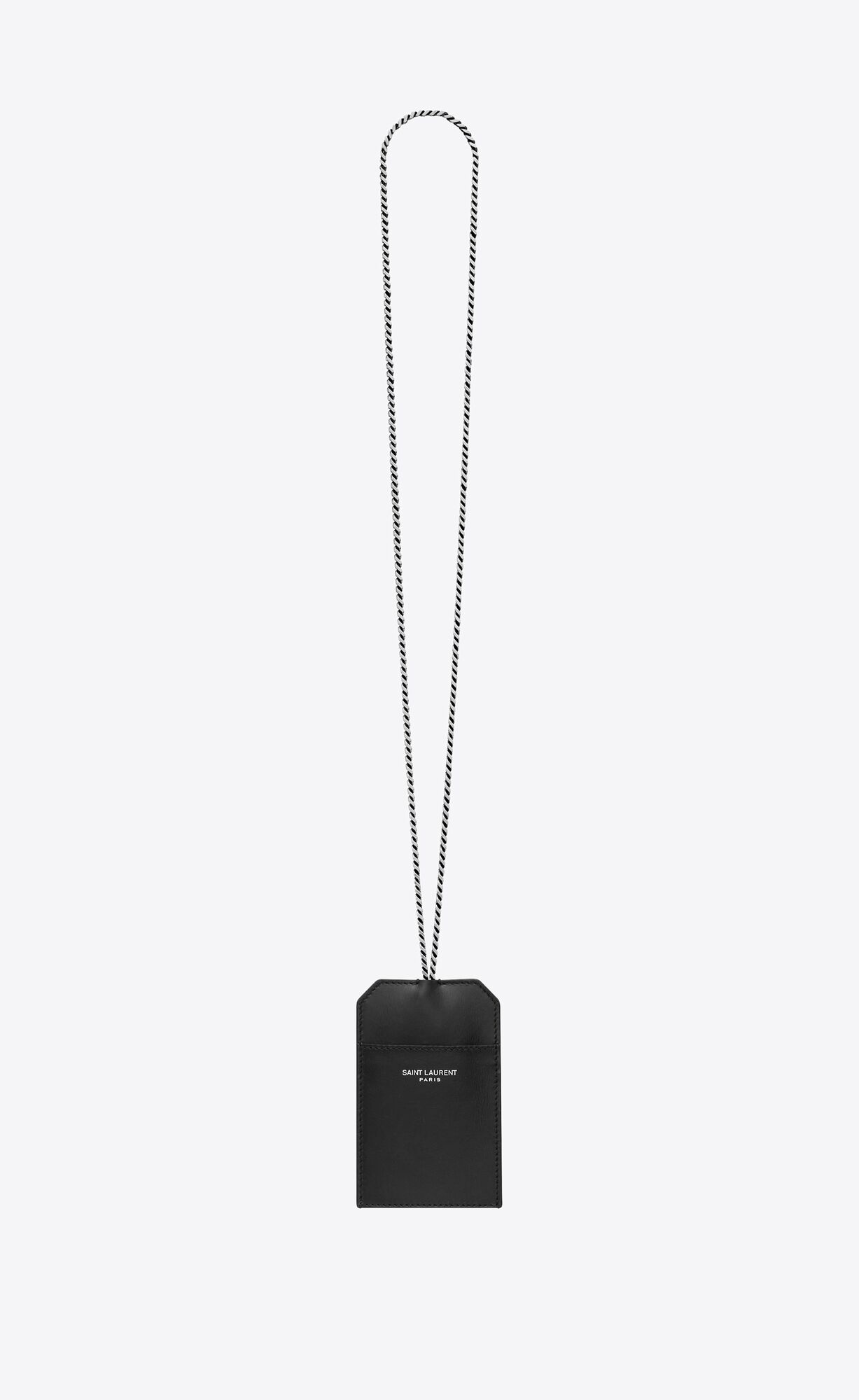 YSL Saint Laurent Card Case With Chain In Smooth Leather Black | 5209638-NI