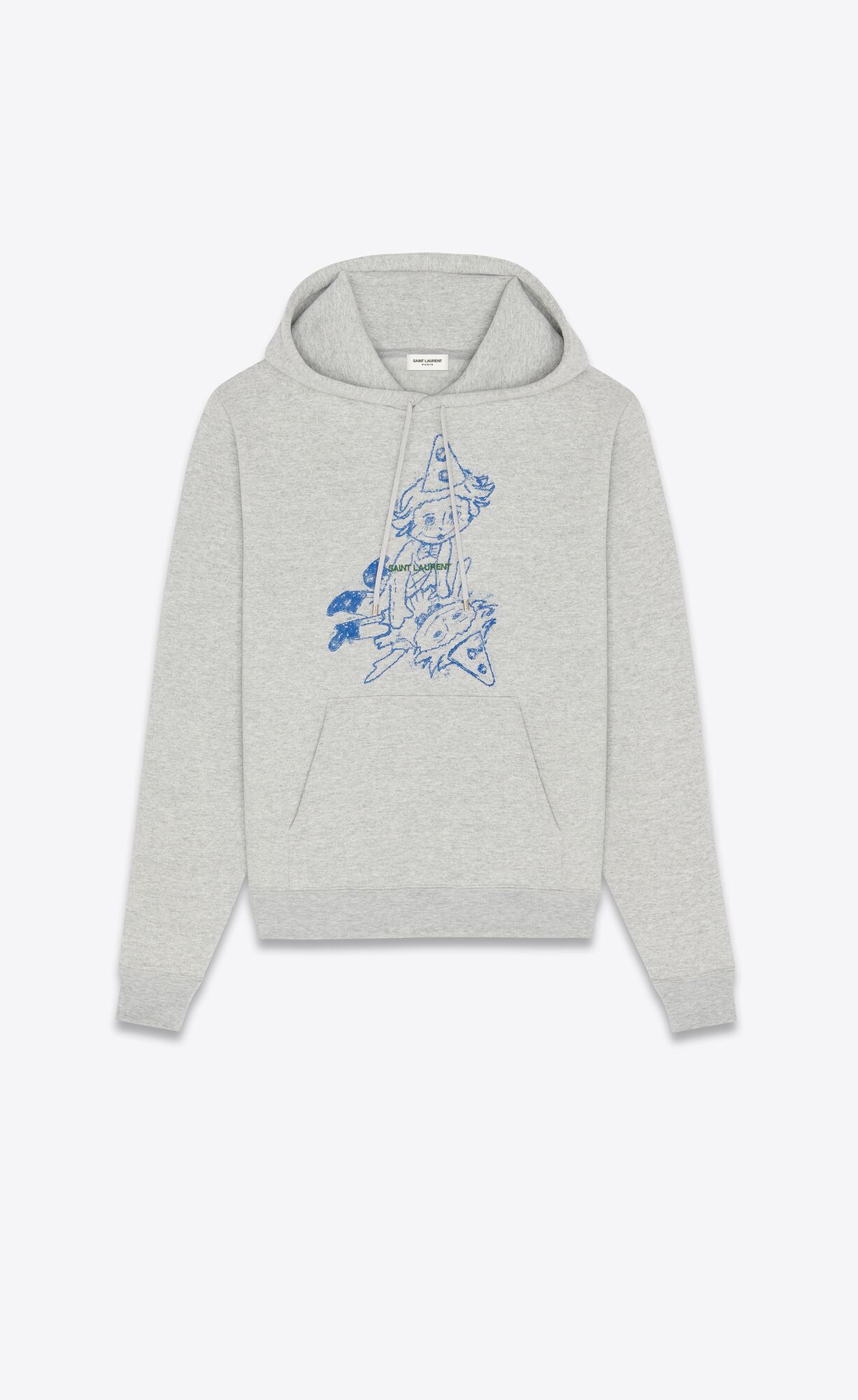 YSL Saint Laurent Clown Hoodie Gris Chine, Bleu Et Vert | 7081692-ZO