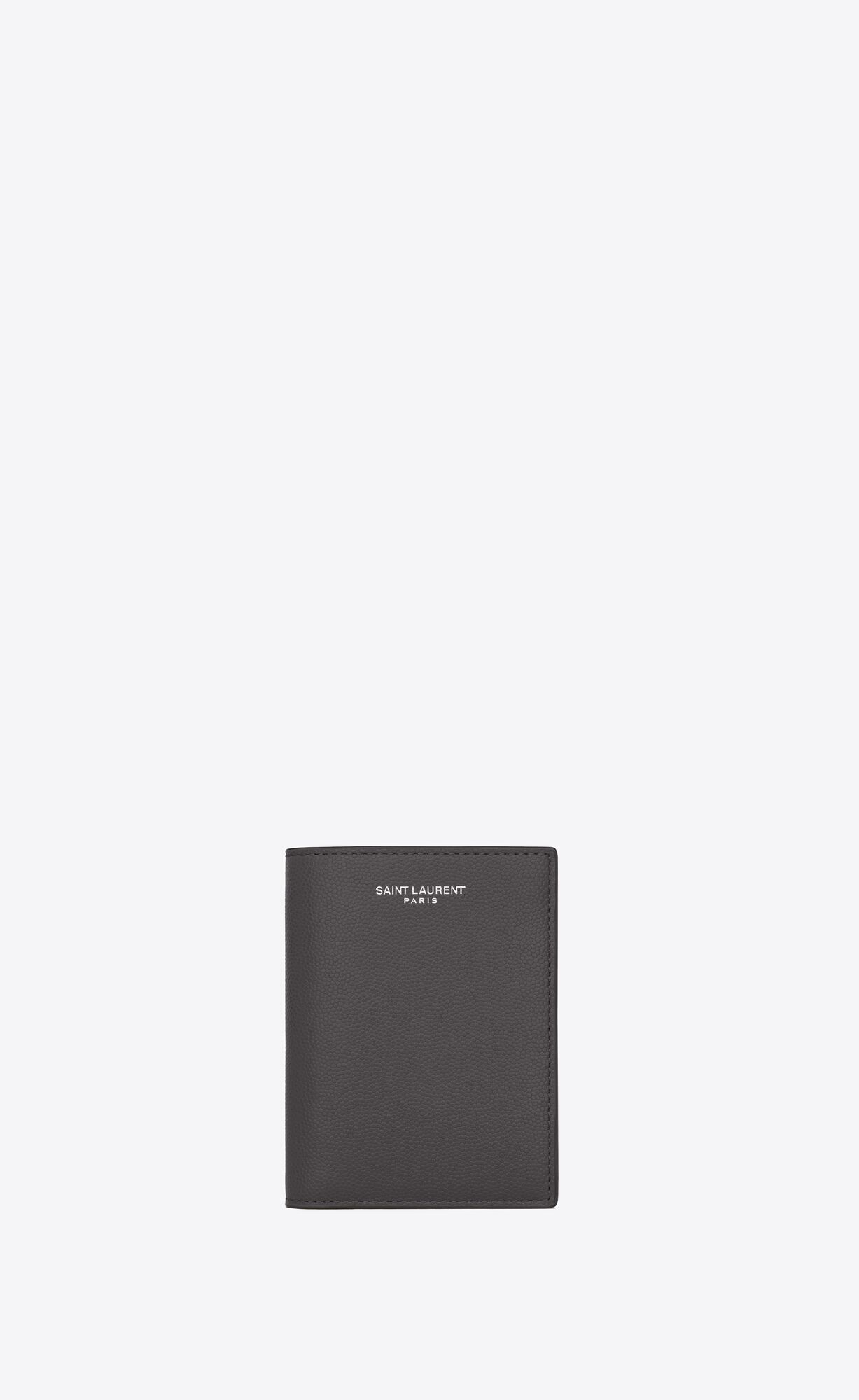 YSL Saint Laurent Credit Card Wallet In Grain De Poudre-embossed Leather Storm | 1045297-MJ