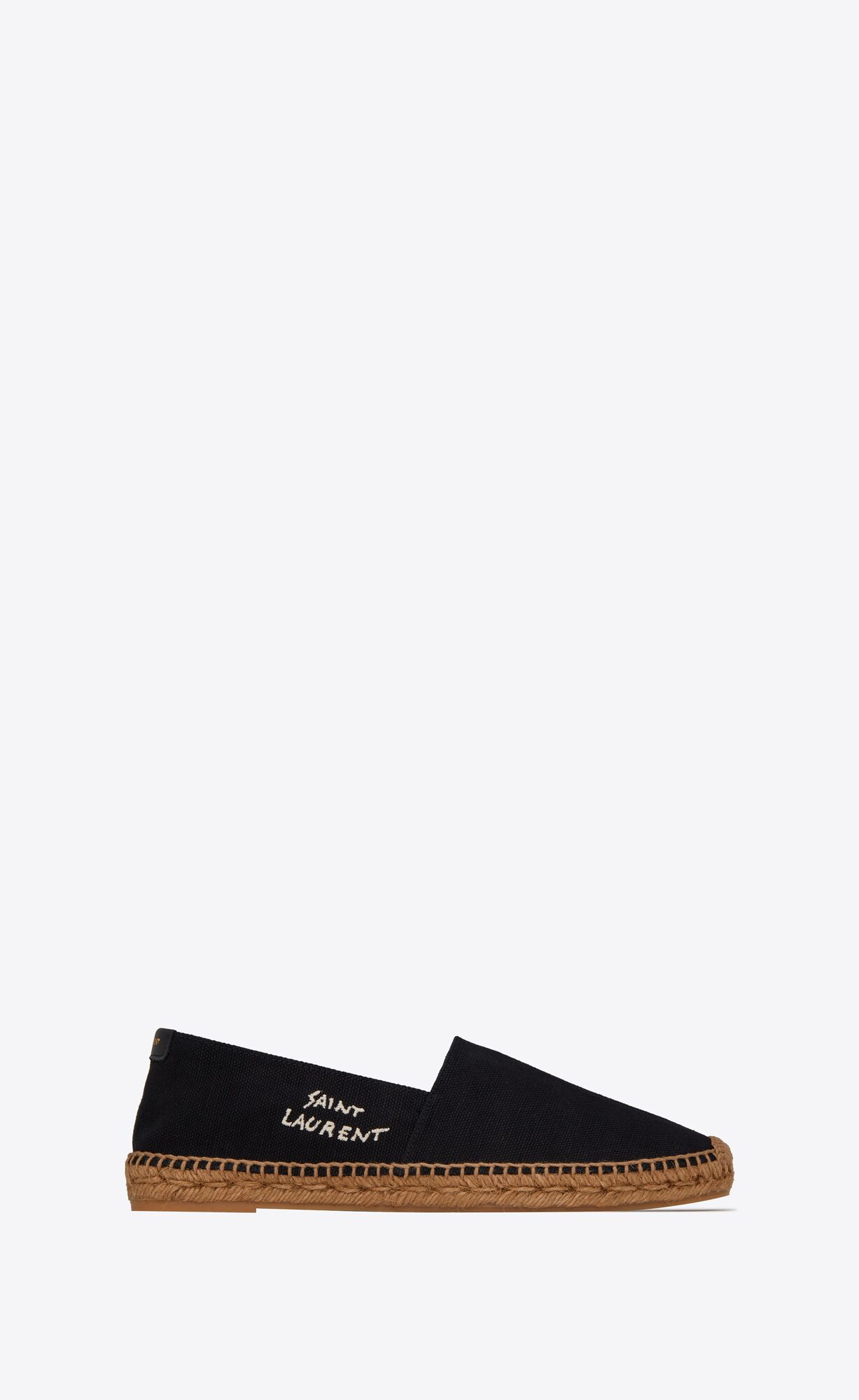 YSL Saint Laurent Embroidered Espadrilles In Canvas Black | 6593428-JL