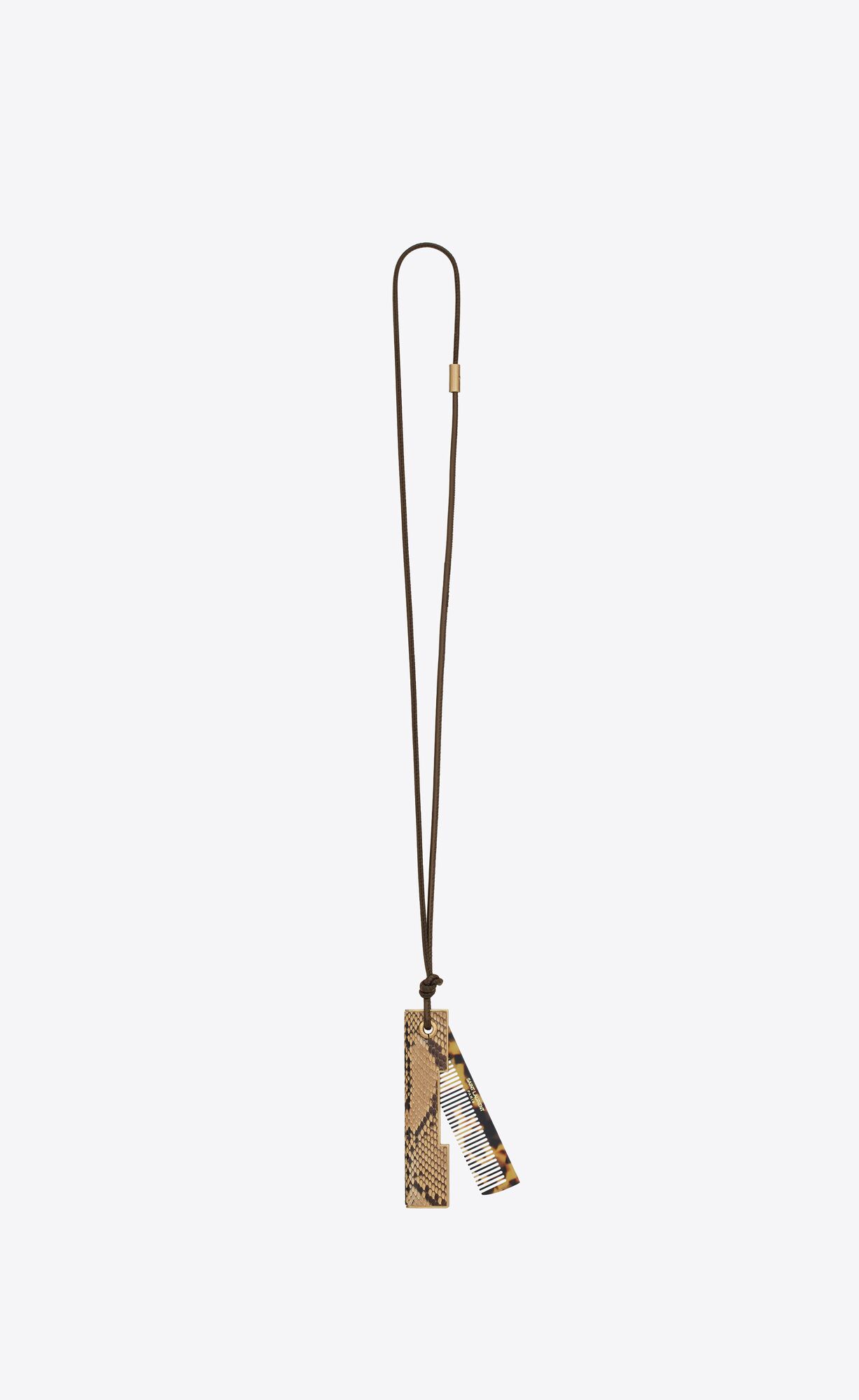 YSL Saint Laurent Hair Comb Necklace In Python Natural | 2154036-MO