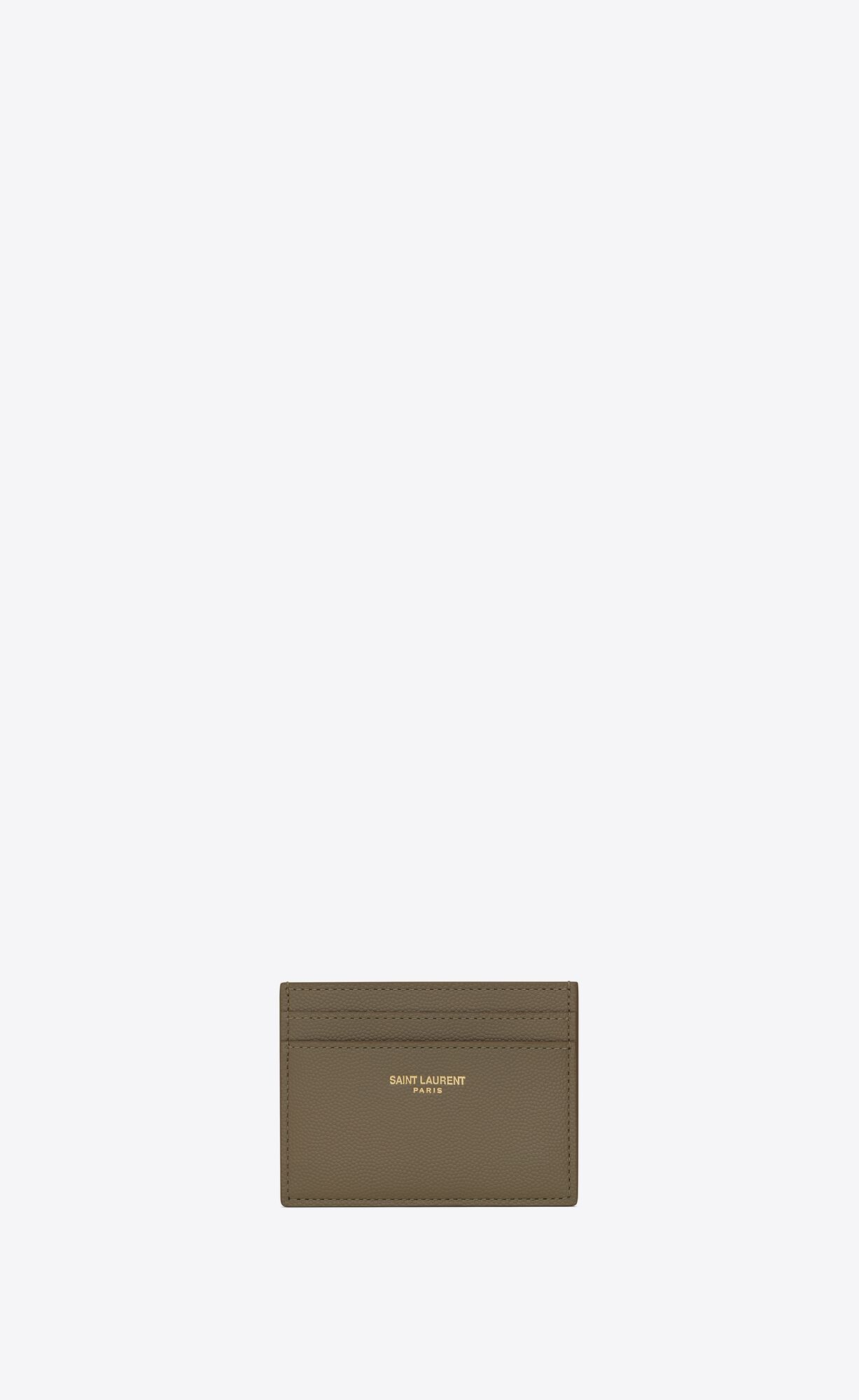 YSL Saint Laurent Paris Card Case In Grain De Poudre Embossed Leather Light Fern | 9647528-LX