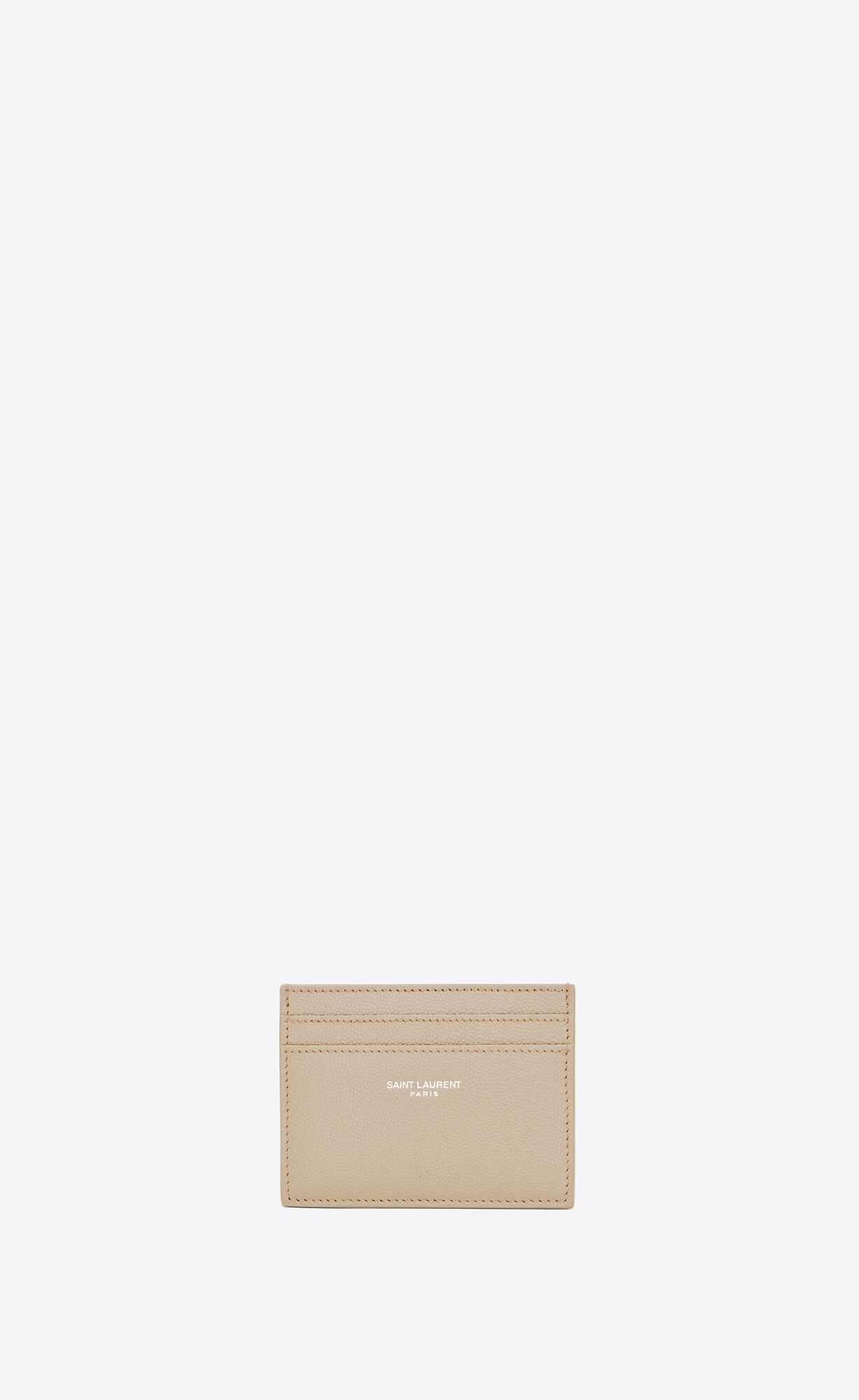 YSL Saint Laurent Paris Credit Card Case In Grain De Poudre Embossed Leather Sea Salt | 4630179-IV