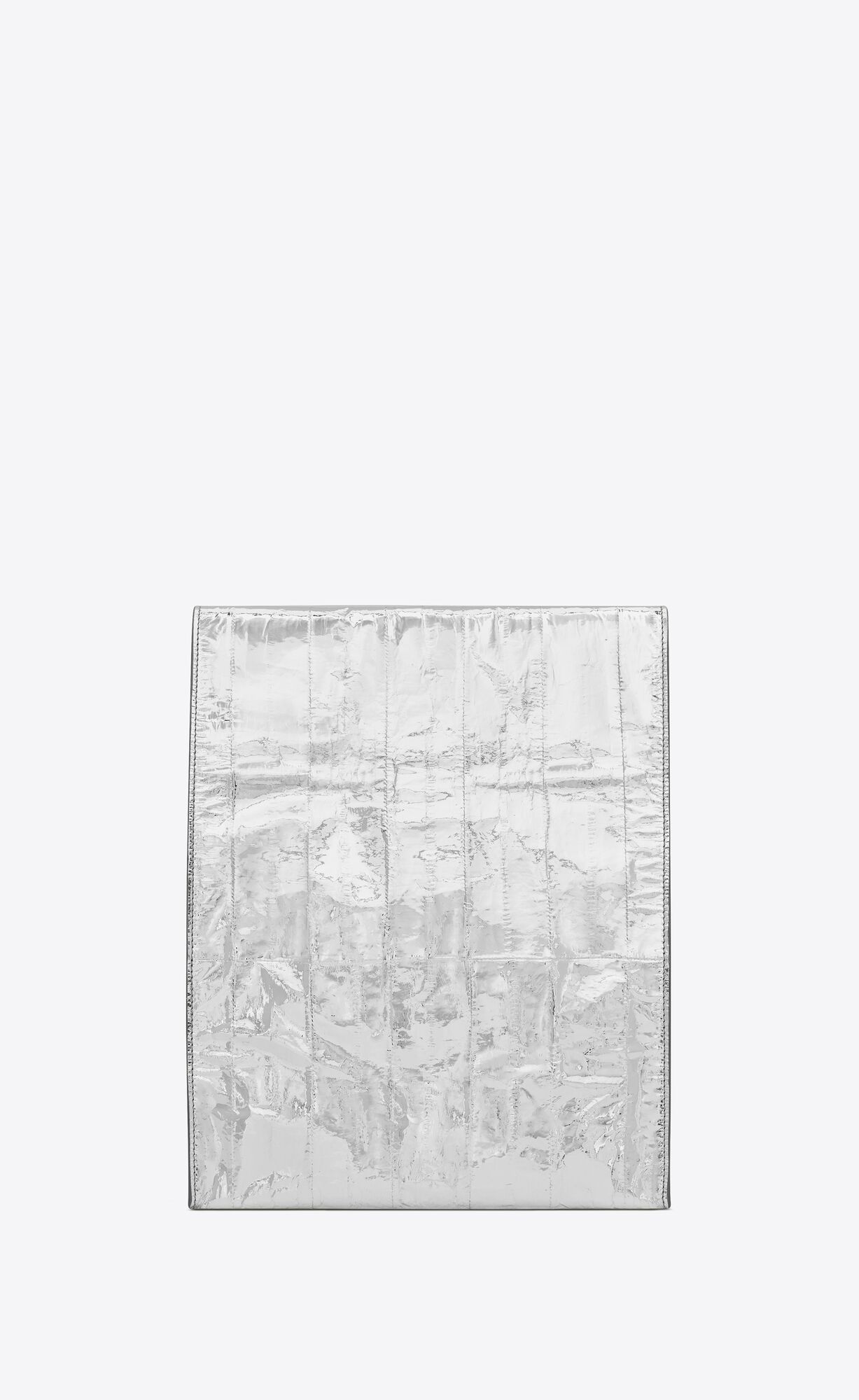 YSL Saint Laurent Paris Deli Paper Bag In Eel Metal Silver | 7219564-PU