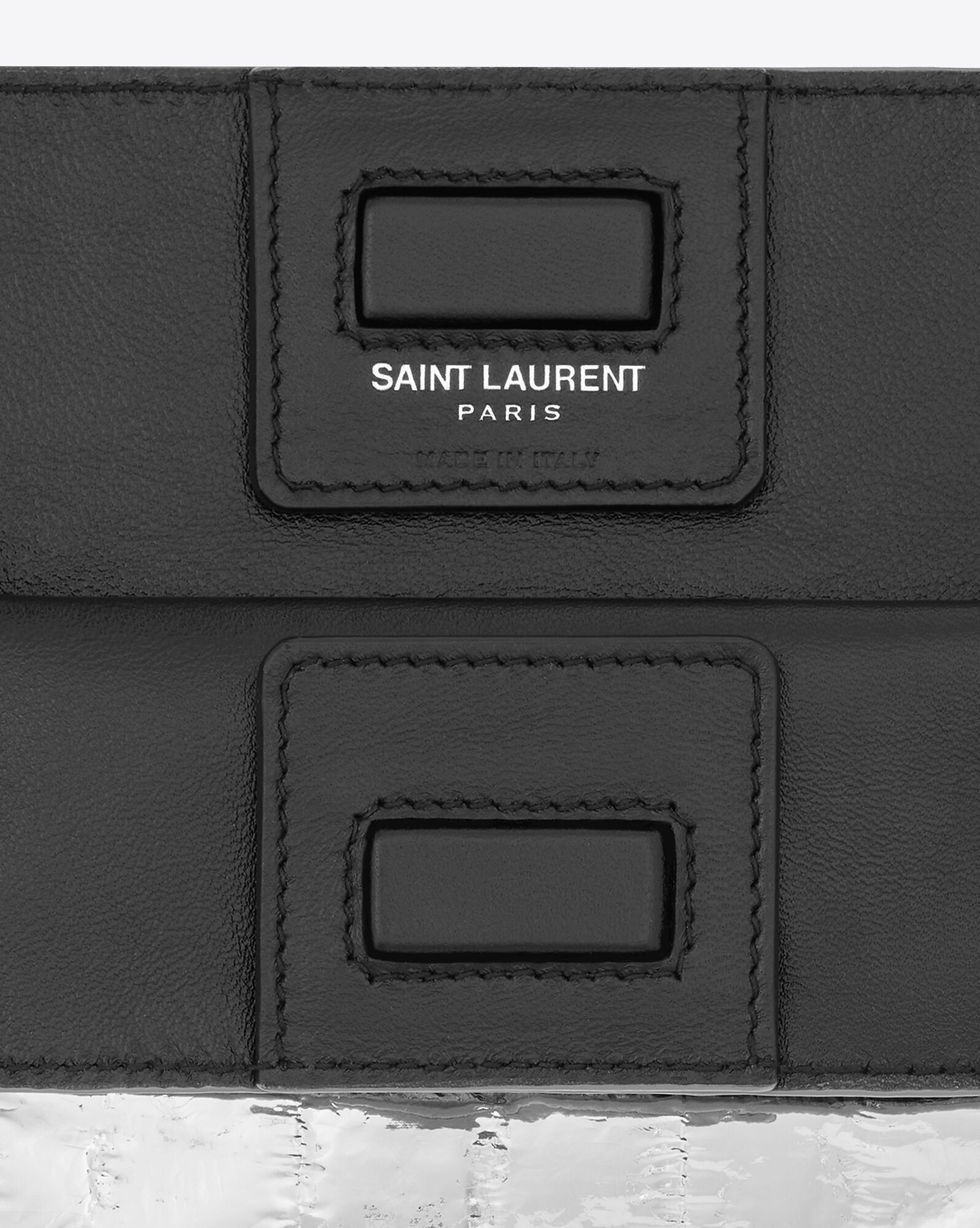 YSL Saint Laurent Paris Deli Paper Bag In Eel Metal Silver | 7219564-PU