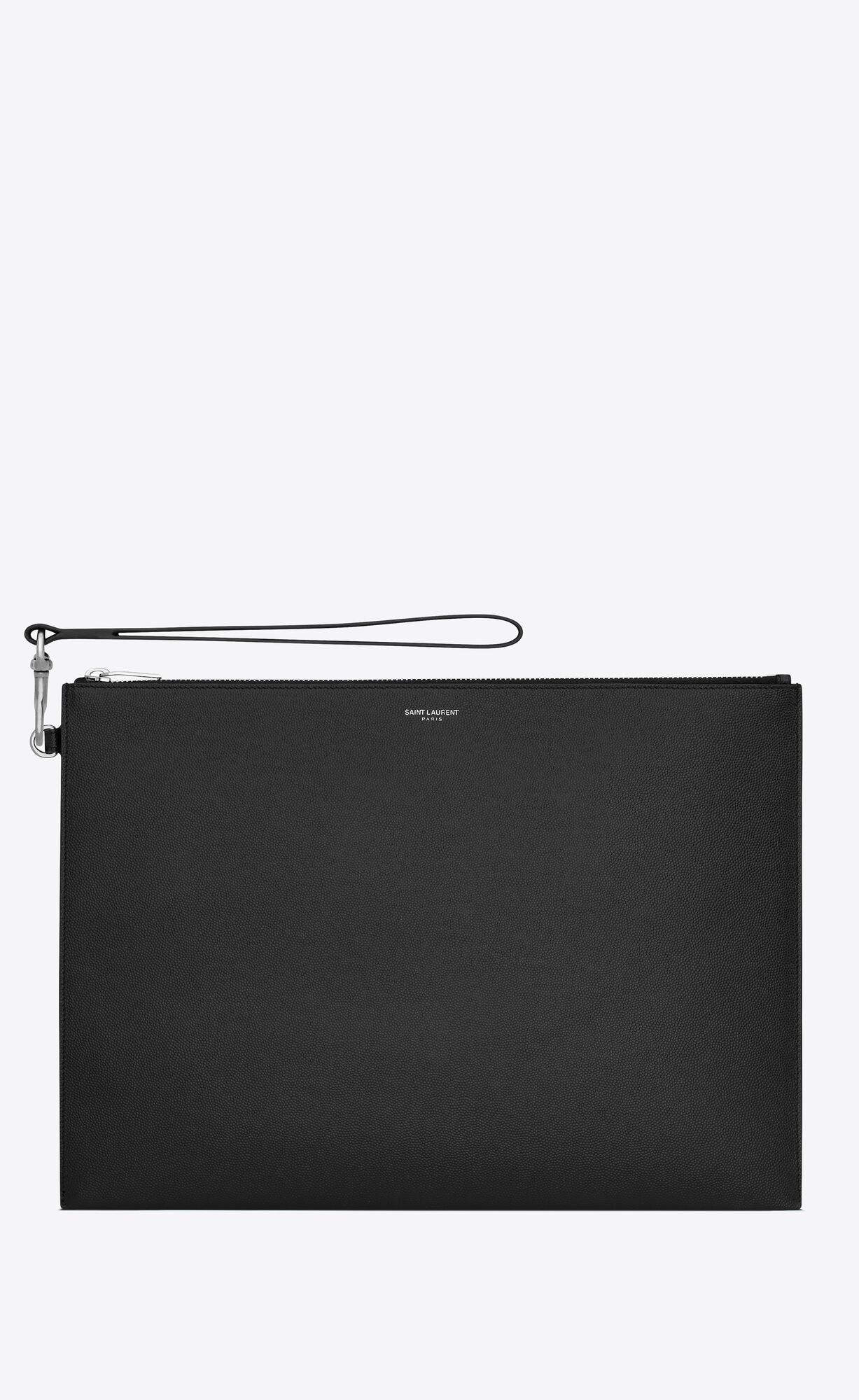 YSL Saint Laurent Paris Document Holder In Grain De Poudre Embossed Leather Black | 4230618-RC