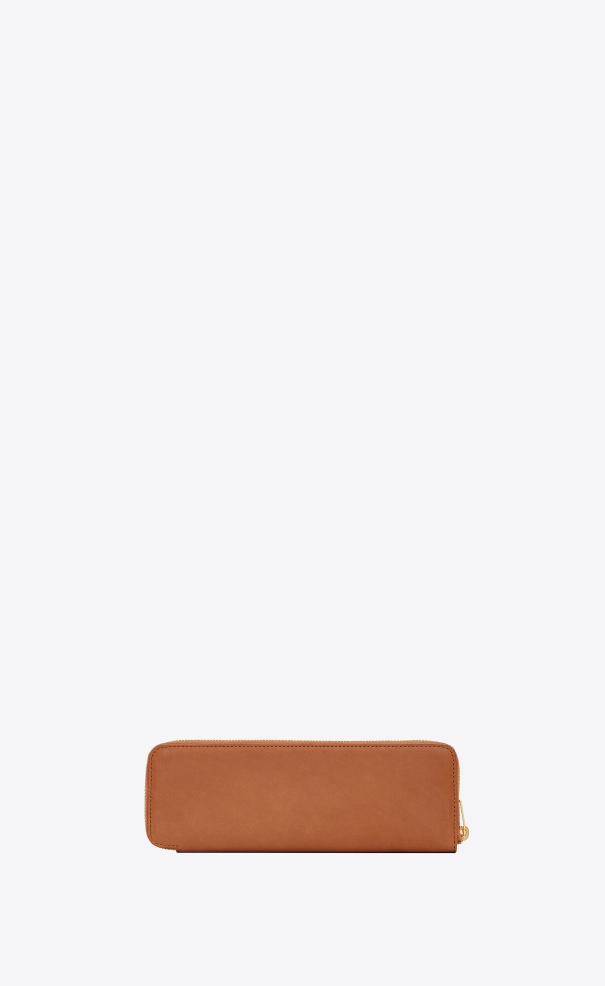 YSL Saint Laurent Paris Pencil Case In Vegetable-tanned Leather Brick | 9427136-SK
