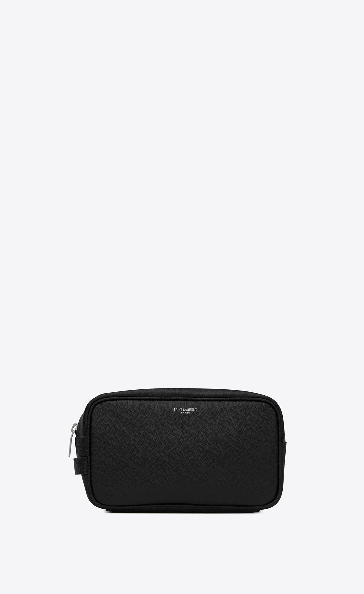 YSL Saint Laurent Paris Small Grooming Case In Grain De Poudre Embossed Leather Black | 3046197-PU