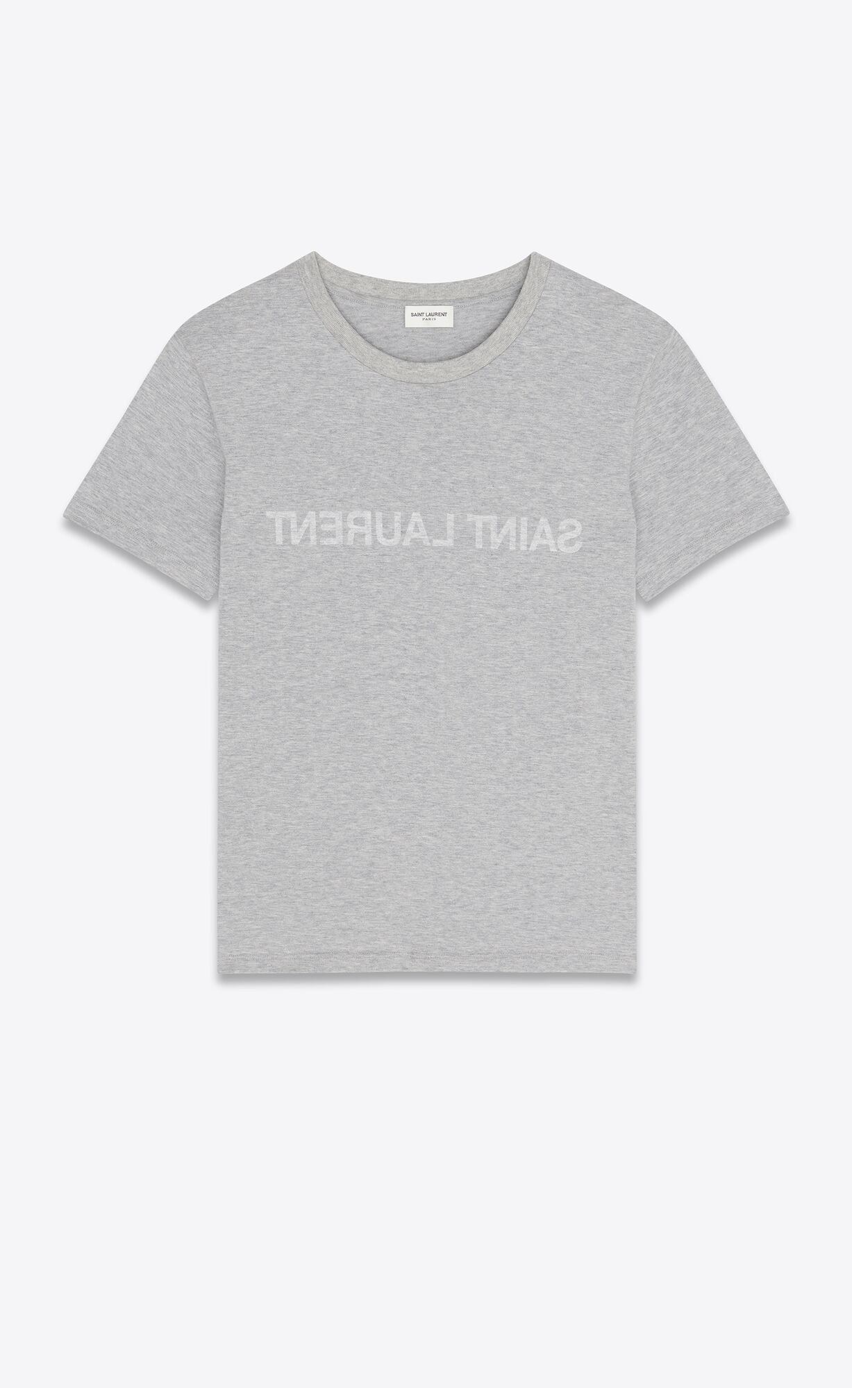 YSL Saint Laurent Reverse T-shirt Gris Chine Et Naturel | 7251390-CP