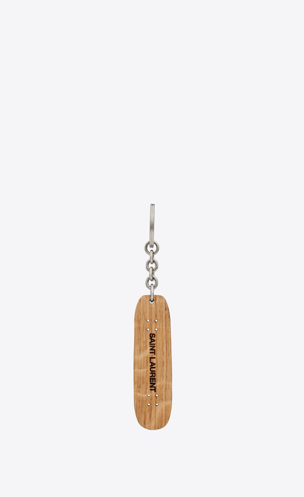 YSL Saint Laurent Skateboard Keyring In Wood Wood | 7054321-FS